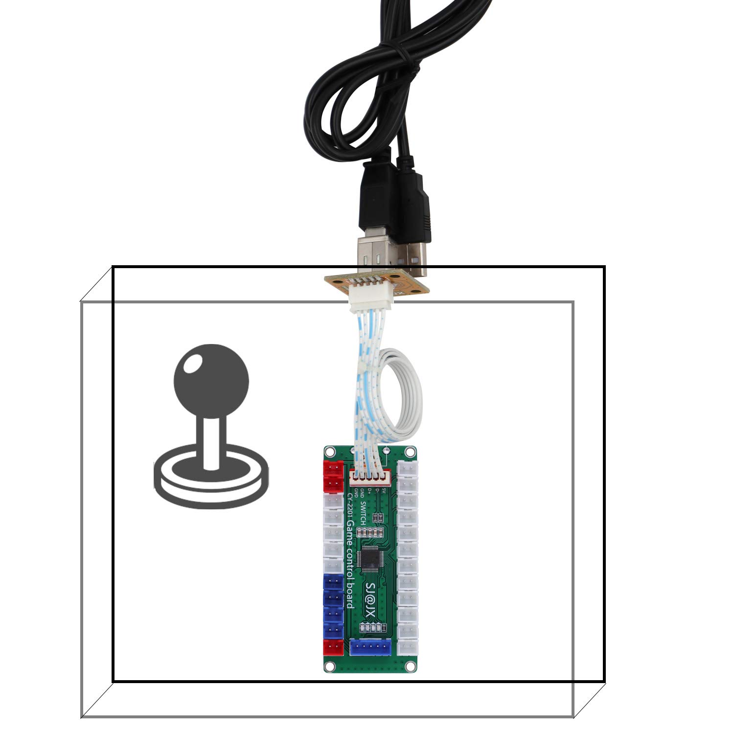 Zero Delay USB Arcade Encoder for Switch, PC, PS3 - 2 Player Gaming