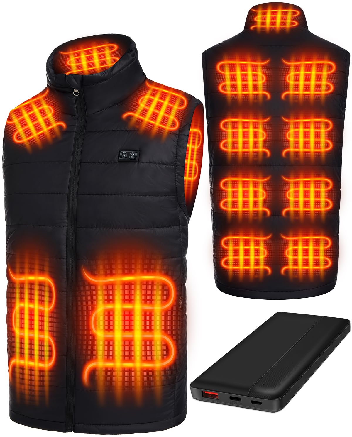 Deceny CB Heated Vest for Men & Women - Rechargeable Battery-Powered Electric Body Warmer Jacket for Winter, Hiking, Camping & Outdoor Activities