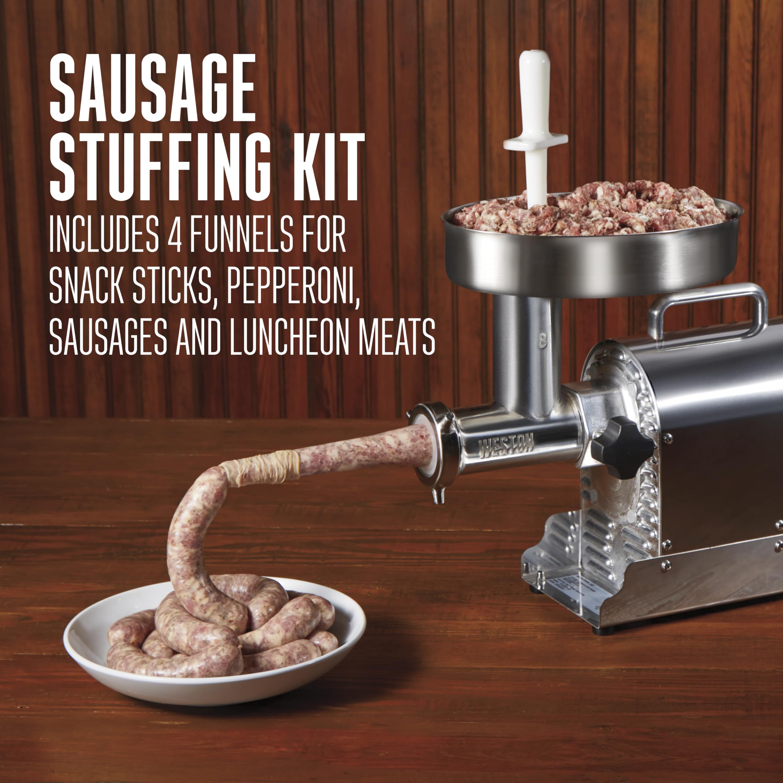 Weston Pro Series Commercial Electric Meat Grinder - 560W, 0.75HP, 6lbs/min Stainless Steel Meat Processor (Model 10-0801-W) - Perfect for Butcher Shops, Restaurants & Home Meat Processing
