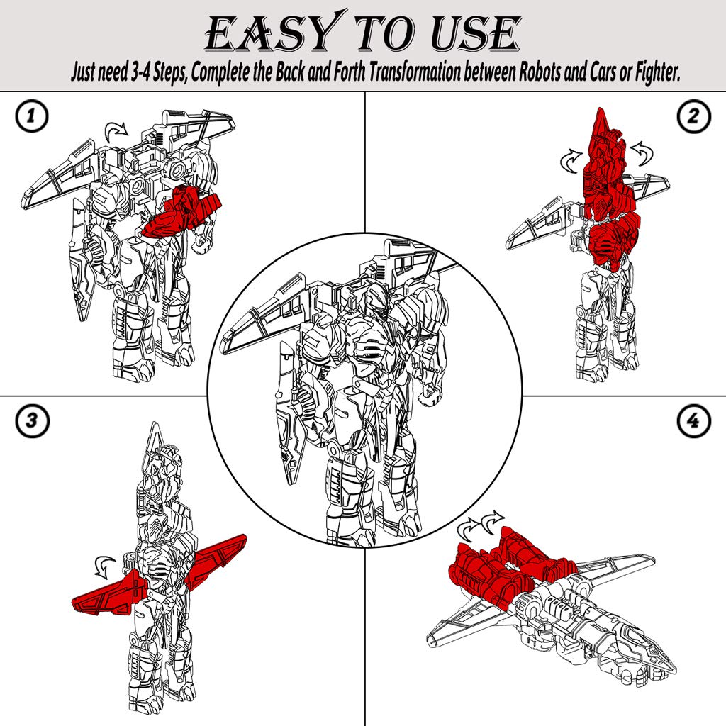 8 Pcs Mini Car Robot Toys for Kids - 3.5 Inch Transformable Action Figures, Perfect Birthday Party Favors & Gifts for Boys Girls Age 5+ | Great for Playtime, Collecting & STEM Learning Activities