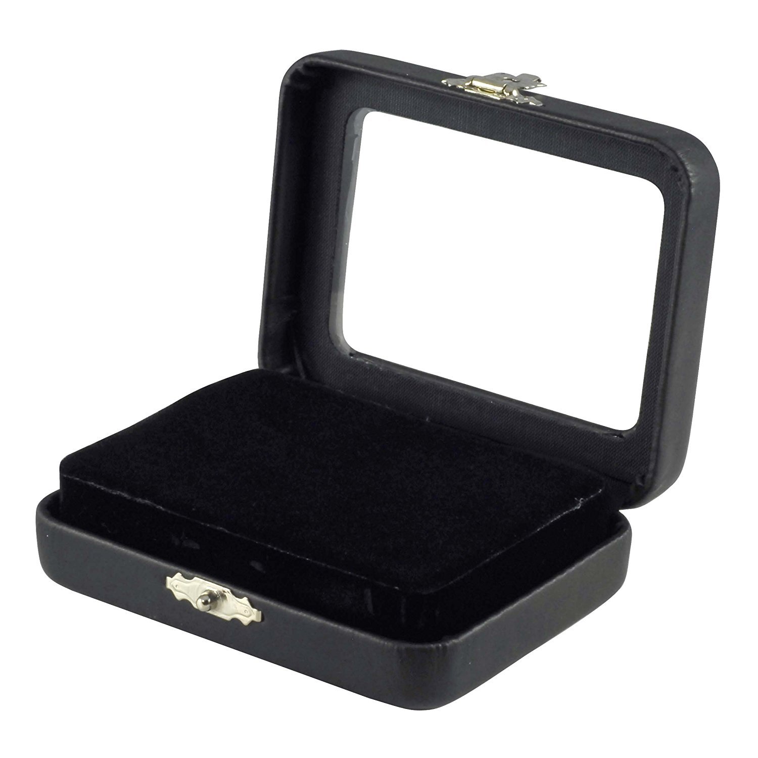 Glass Top Jewelry Display Box with Clasp - Set of 6 Gemstone Organizers for Necklaces, Rings & Earrings - Perfect for Retail Stores, Boutiques and Home Jewelry Organization