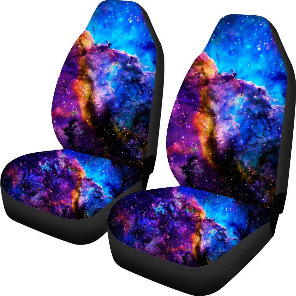 Blue Purple Galaxy Star Universal Bucket Seat Covers - Soft Comfort Car Seat Protectors (2-Pack) | Perfect for Cars, Trucks & SUVs - Protect Seats from Wear & Spills