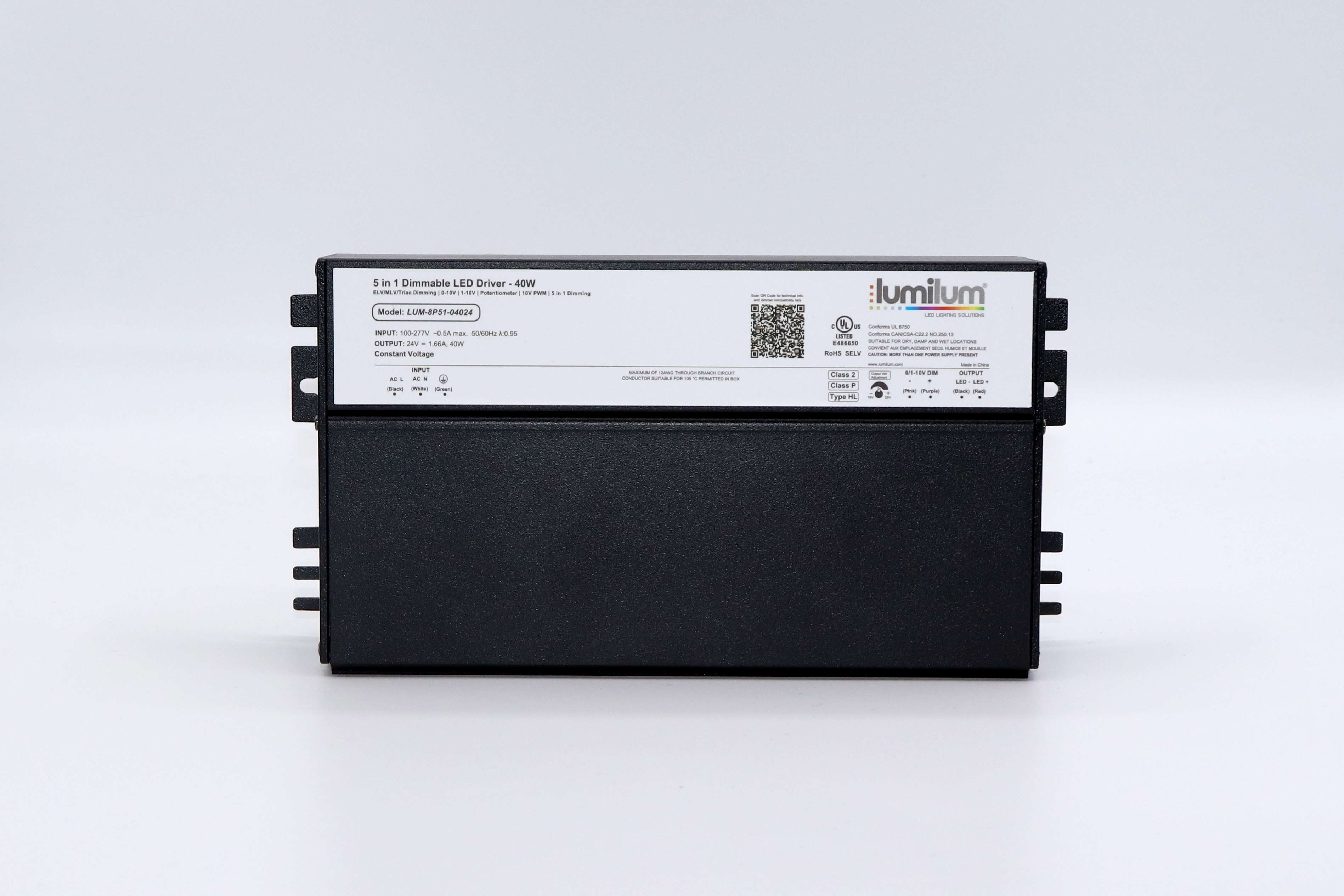 24V 5-in-1 Dimmable Universal LED Transformer - 40W to 288W Power Supply for Indoor/Outdoor LED Strip Lights, Landscape Lighting & DIY Projects