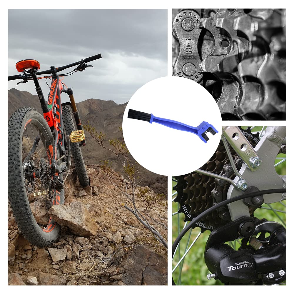 Motorcycle Chain Cleaner Brush - Bike Gear Cleaning Tool for Chains, Sprockets & Bicycle Parts | Durable Scrubber for Motorcycle & Bicycle Maintenance | Perfect for DIY Bike Cleaning & Chain Lubrication Prep