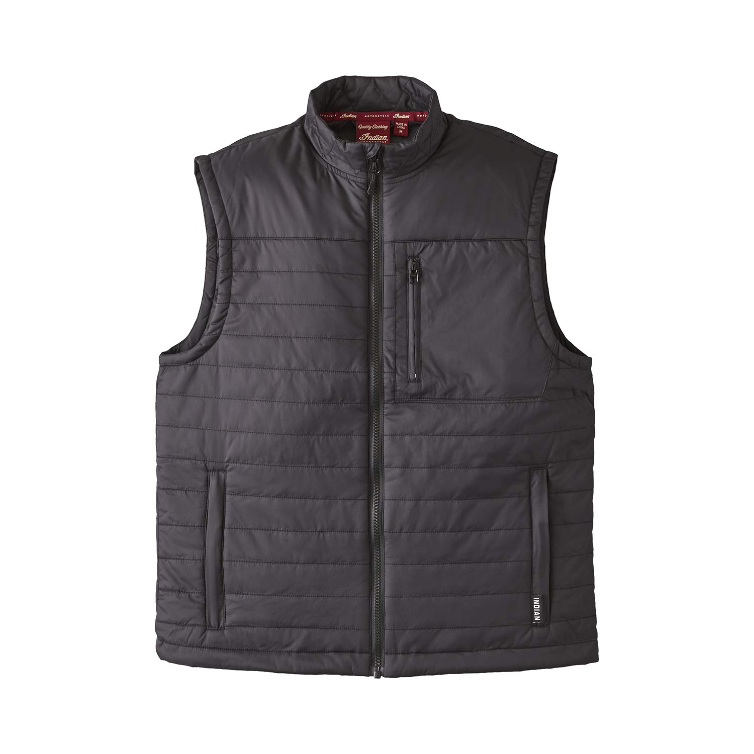 Indian Motorcycle Men's Thermo Zip-Up Undervest, Black - 2869742 | Warm Winter Base Layer for Motorcycle Riding & Outdoor Activities