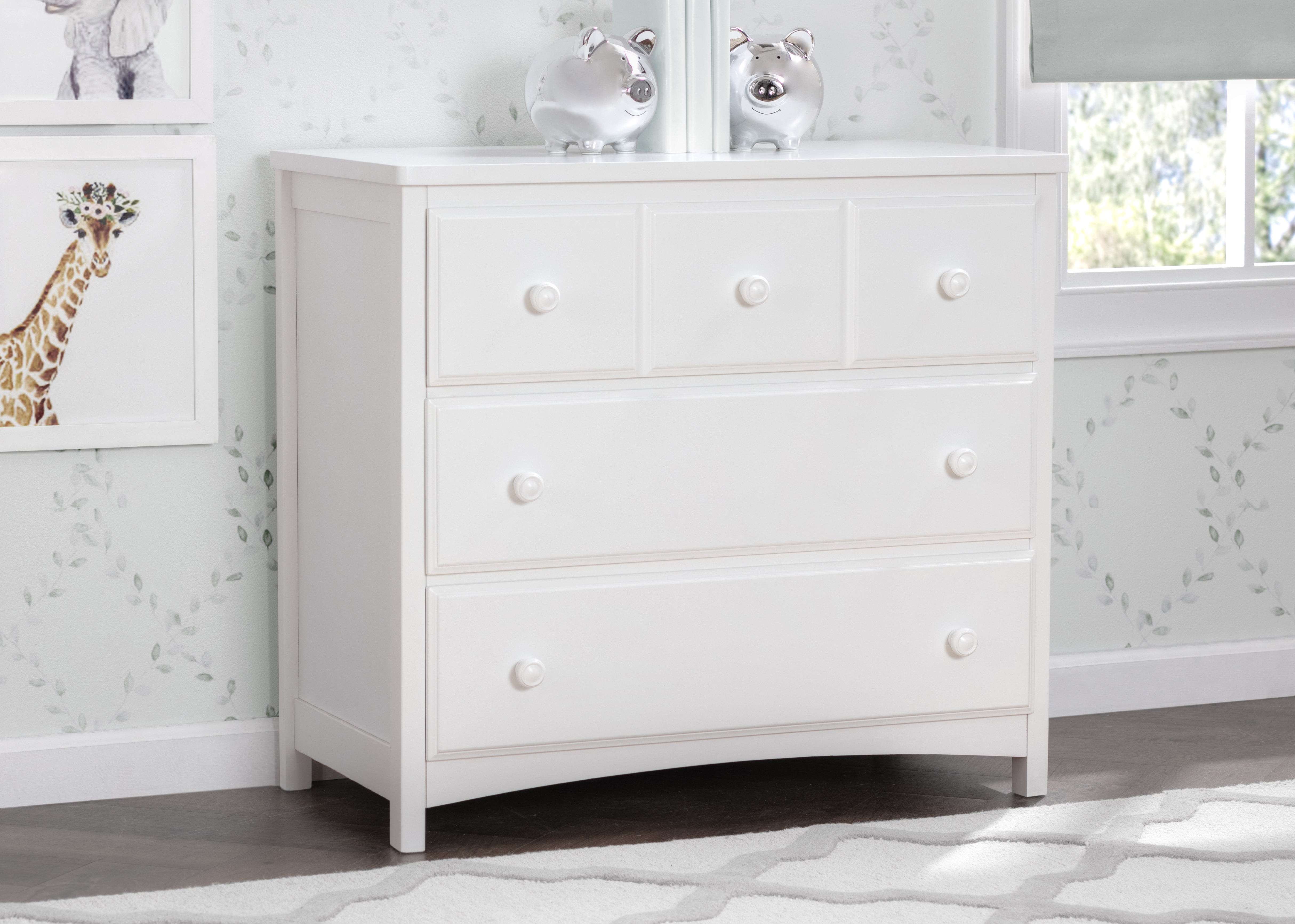 3 Drawer Dresser with Interlocking Drawers - Sturdy Wooden Bedroom Storage Organizer for Clothes, Accessories & Home Decor | Perfect for Bedroom, Nursery, Dorm & Apartment