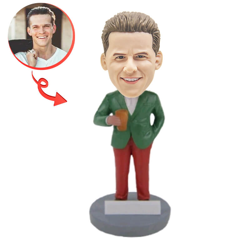 Custom St. Patrick's Day Bobblehead - Personalized Leprechaun Figurine for Irish Celebration Decor, Office Desk, and Party Favors