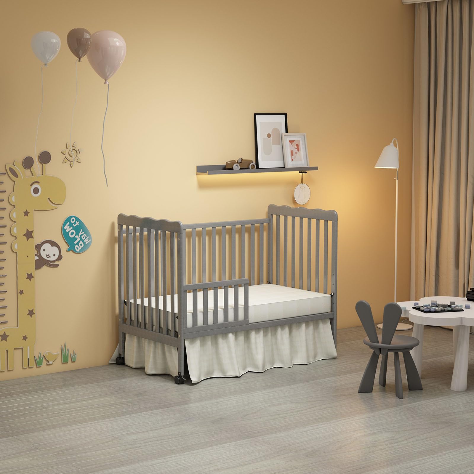 3-in-1 Convertible Baby Crib to Toddler Bed & Full Size Bed Frame - Safe & Durable Nursery Furniture for Boys & Girls (Mattress Not Included) | Perfect for Newborns, Toddlers & Growing Kids Bedroom