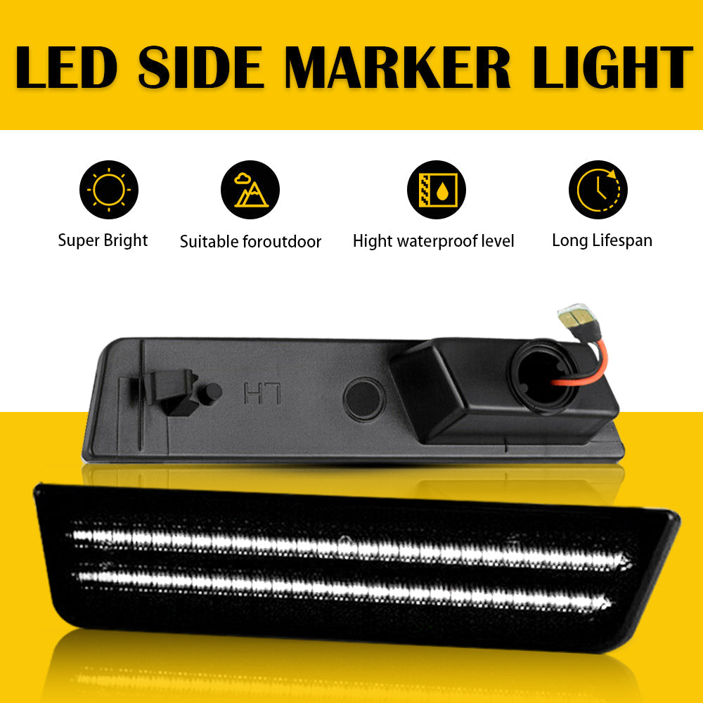 Bright LED Front & Rear Side Marker Lights for 2008-2014 Dodge Challenger & 2011-2014 Charger - Enhanced Visibility & Style for Night Driving & Car Customization