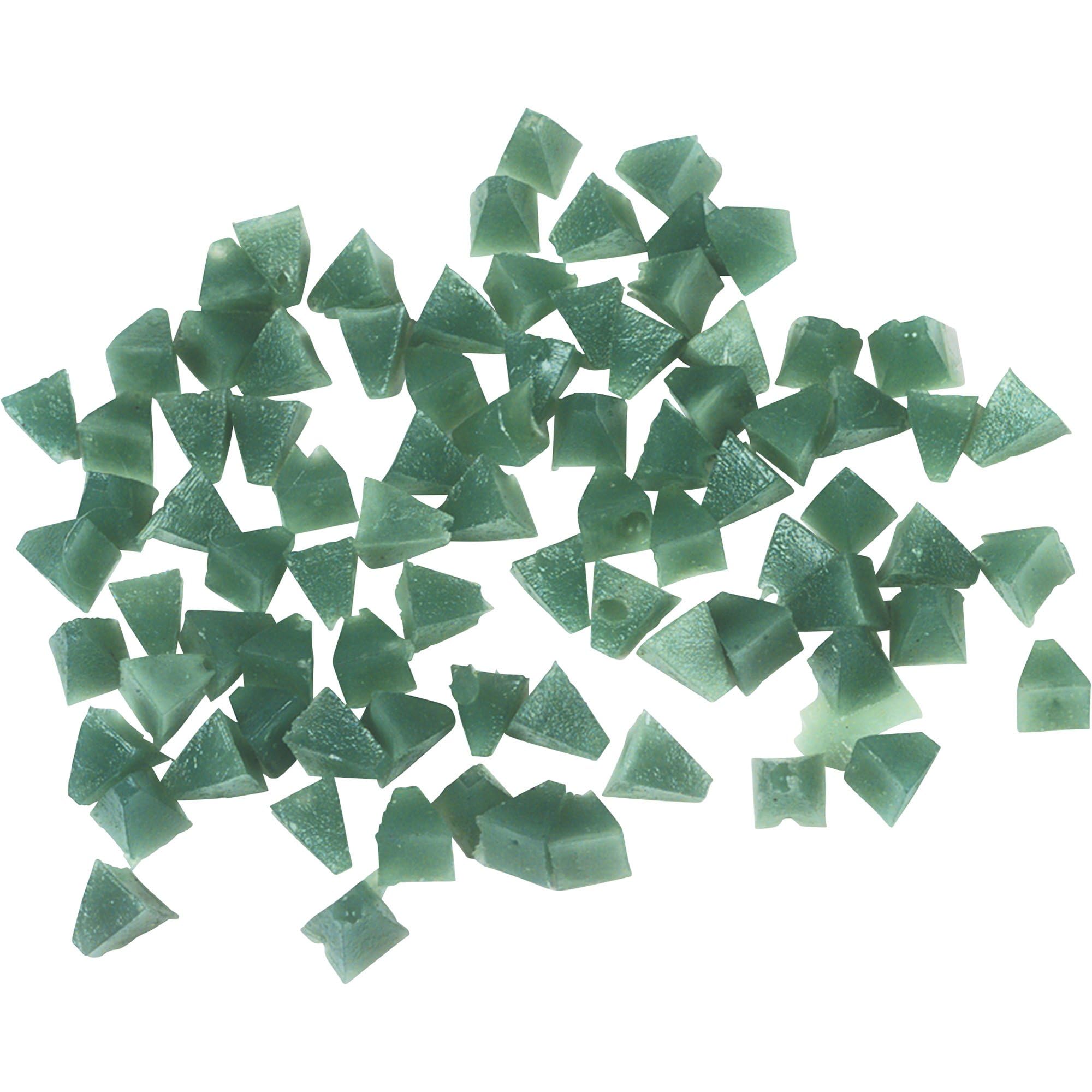 Raytech 41-125 Green Pyramid Plastic Media Blasting Abrasive - 50 lb for Surface Cleaning & Rust Removal | Ideal for Automotive, Marine & Industrial Applications