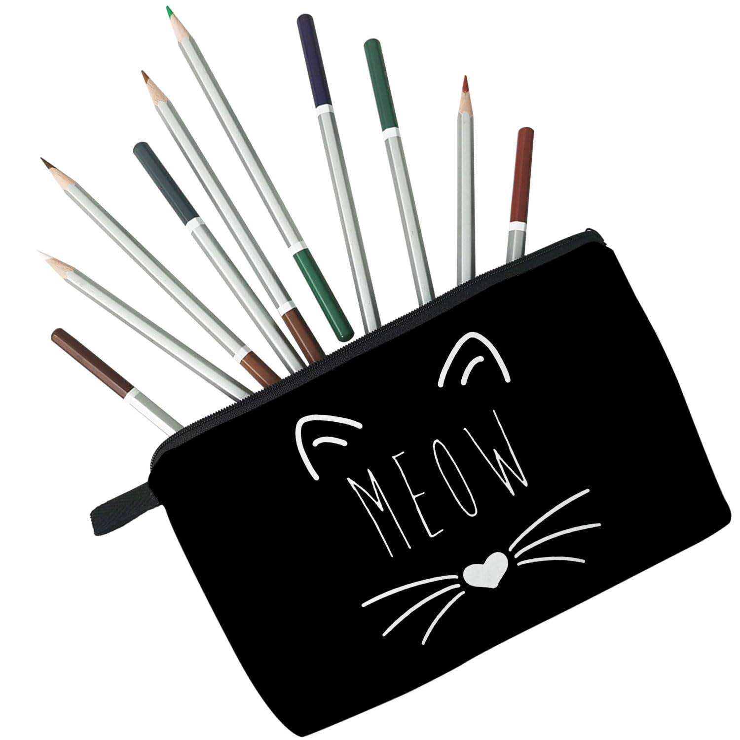 Black Cat Pattern Women's Travel Makeup Bag - Small Cosmetic Pouch for Gifts & Travel