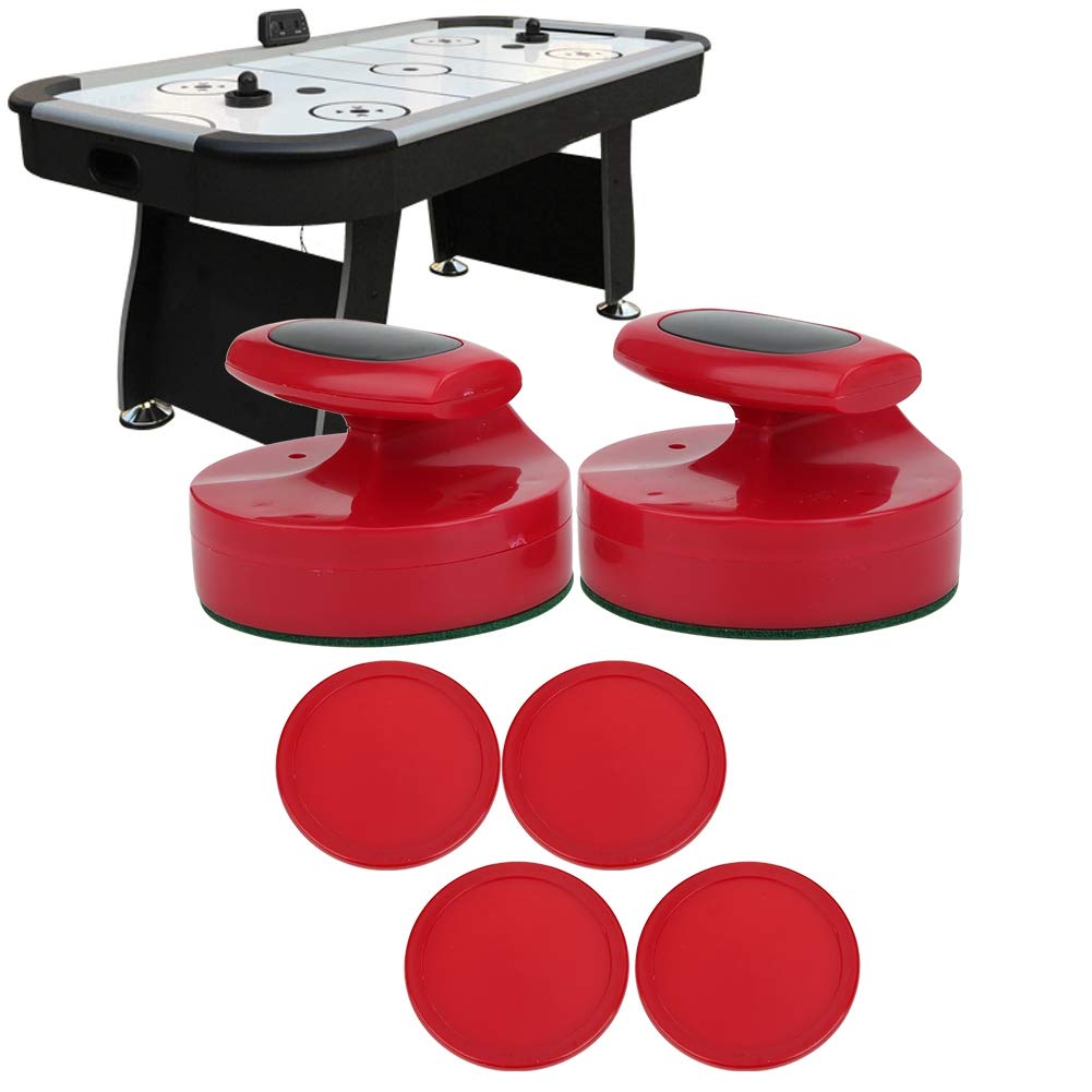 94mm Air Hockey Pushers Set - 2 Large Paddles with 4 Air Hockey Pucks for Table Top Game | Perfect for Family Game Nights & Arcade Style Entertainment