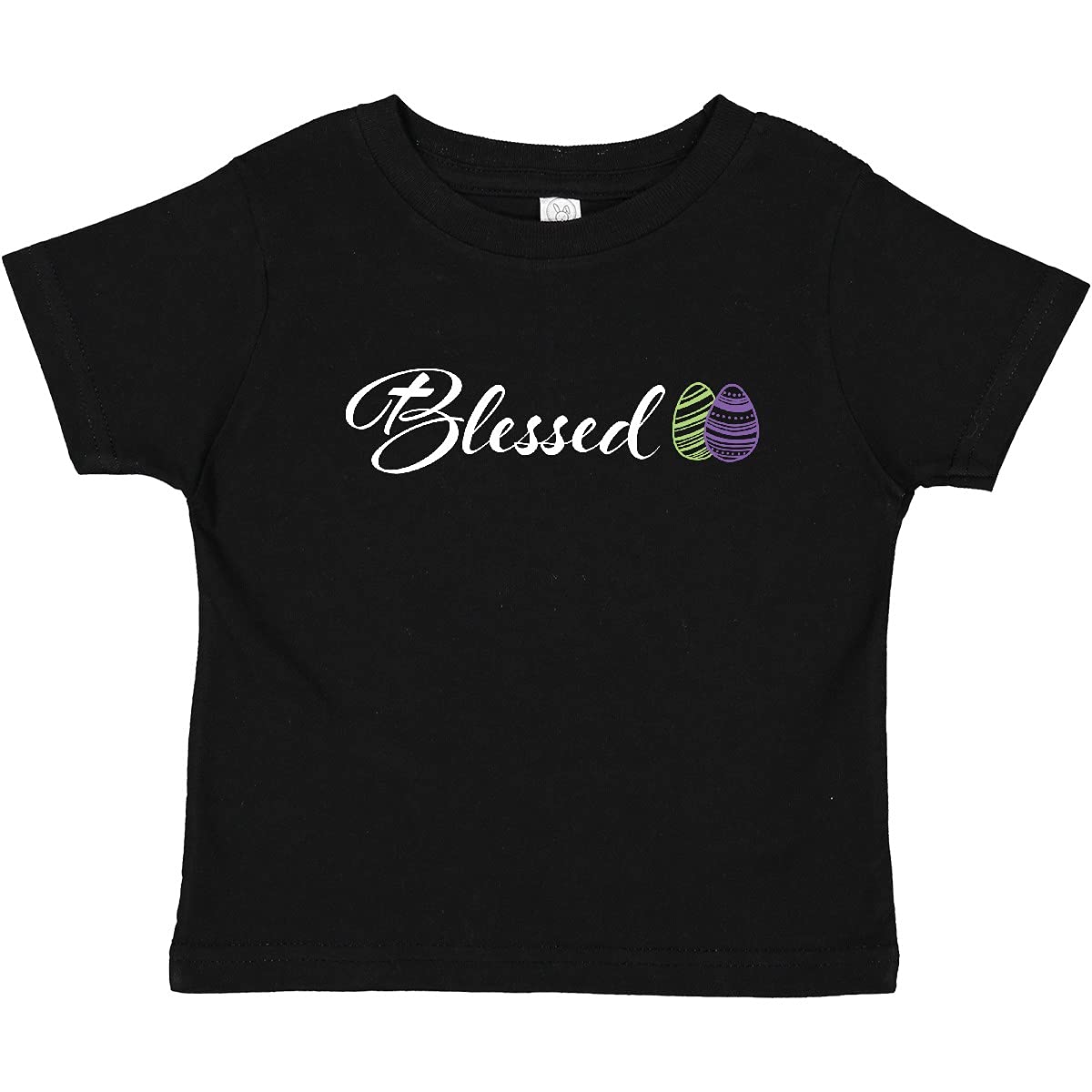 Easter Blessed Baby T-Shirt - Green & Purple Eggs Design for Holiday Outfits