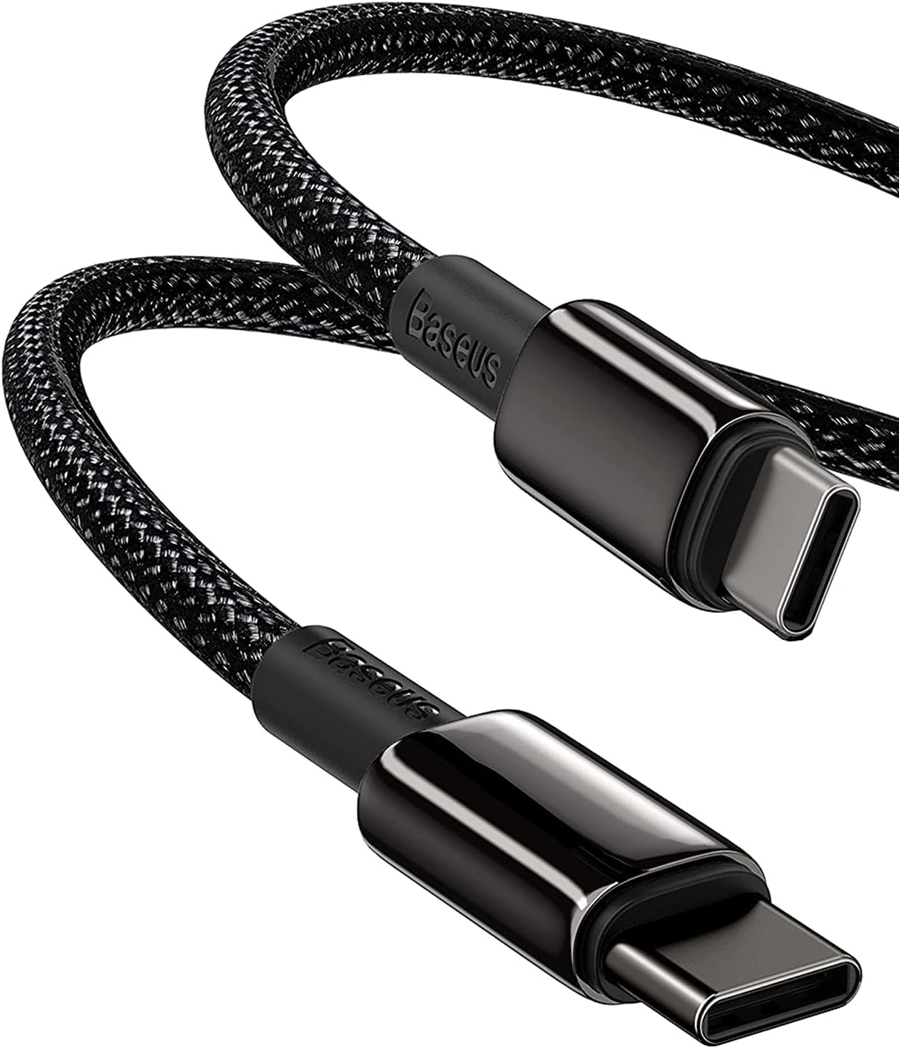 Baseus 100W USB C to USB C Fast Charging Cable - 5A PD QC 4.0, Durable Nylon Braided & Zinc Alloy Connector - Compatible with iPhone 16/15 Pro Max, MacBook, iPad Pro, Samsung Galaxy S23/S22 (10ft) - Perfect for Home, Office & Travel Charging