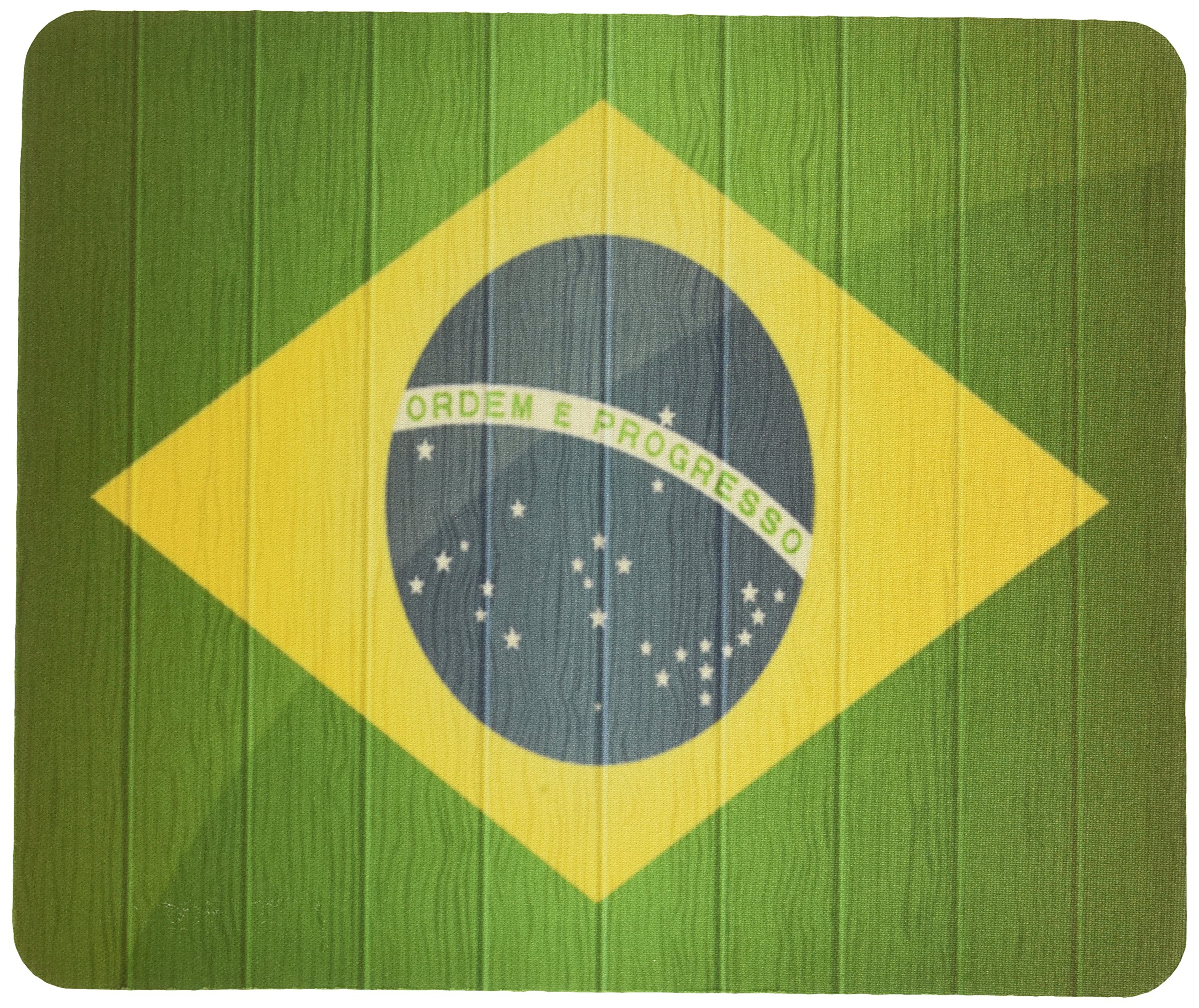 Brazil Flag Distressed Wood Design Gaming Mouse Pad - Lightning Series (MPSQ-RK-8535) | Perfect for PC Gaming, Office Work & Home Decor