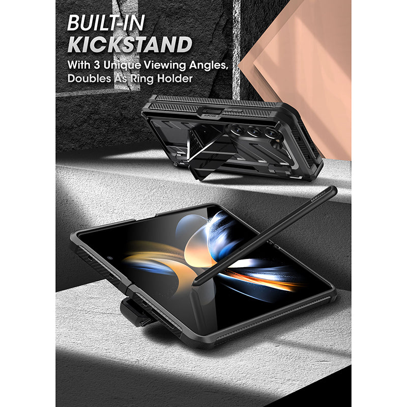Samsung Galaxy Z Fold5 Unicorn Beetle PRO Heavy Duty Rugged Case with S Pen Holder - Shockproof Protective Cover for Work, Travel & Outdoor Activities (Black)