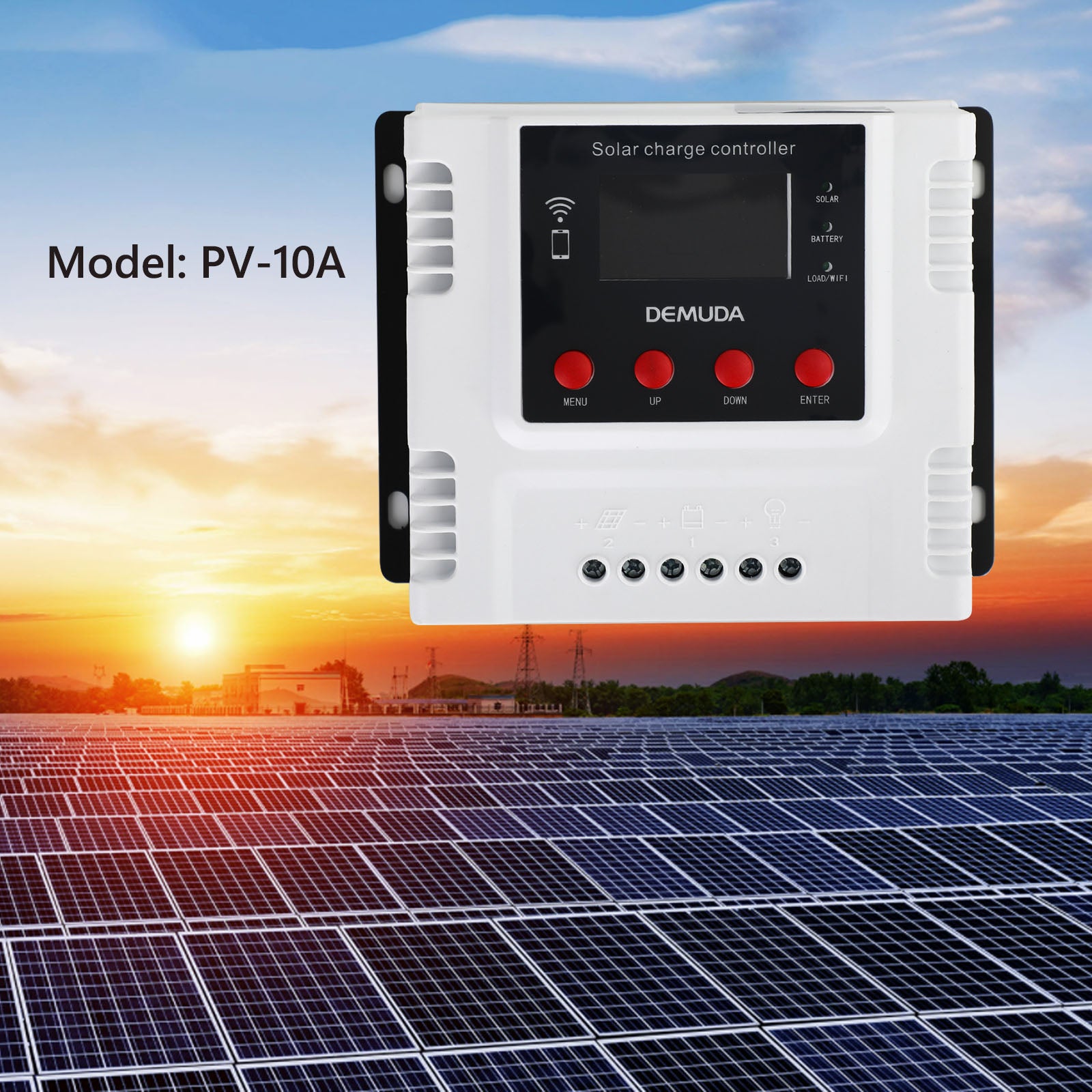 10A 60A 12V 24V 48V Solar Charge Controller with WiFi Monitoring - PWM LCD Regulator for Off-Grid Solar Systems, RV, Boat & Home Use