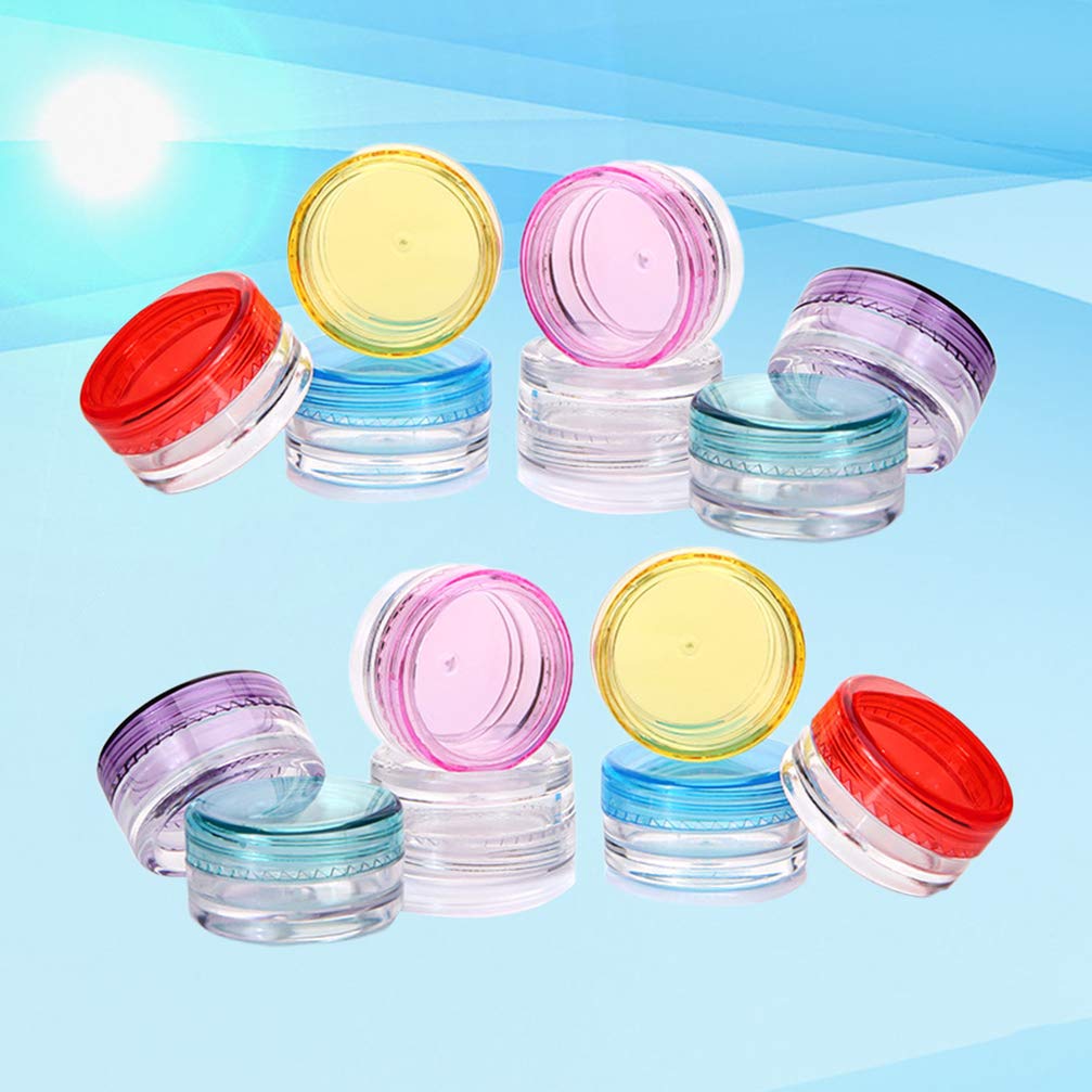 55-Piece Hemoton Leakproof Plastic Cosmetic Jars with Lids - Mini Travel Containers for Makeup Samples, Lip Balm, Creams & Beads | Perfect for DIY Beauty, Travel Toiletries & Craft Storage