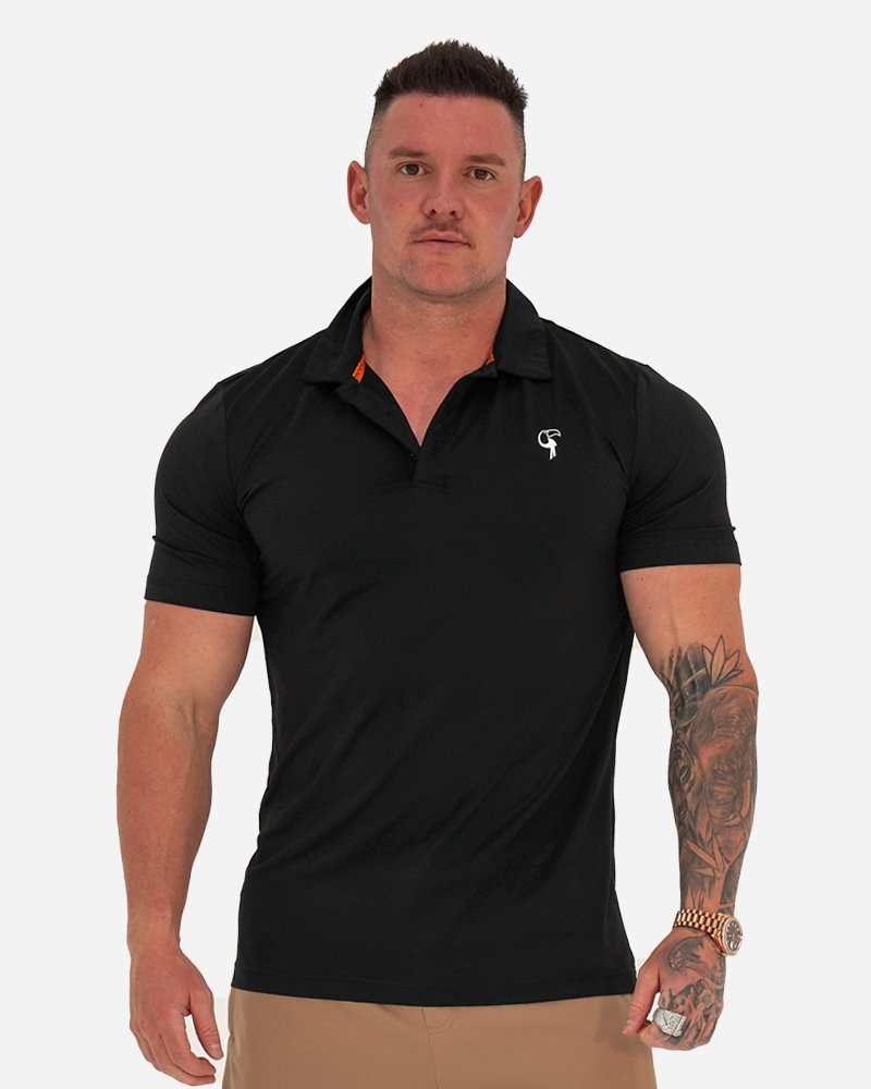 Premium Solid Black Polo Shirt for Men - Classic Cotton Comfort Fit Casual & Business Wear - Perfect for Office, Golf, and Everyday Outfits