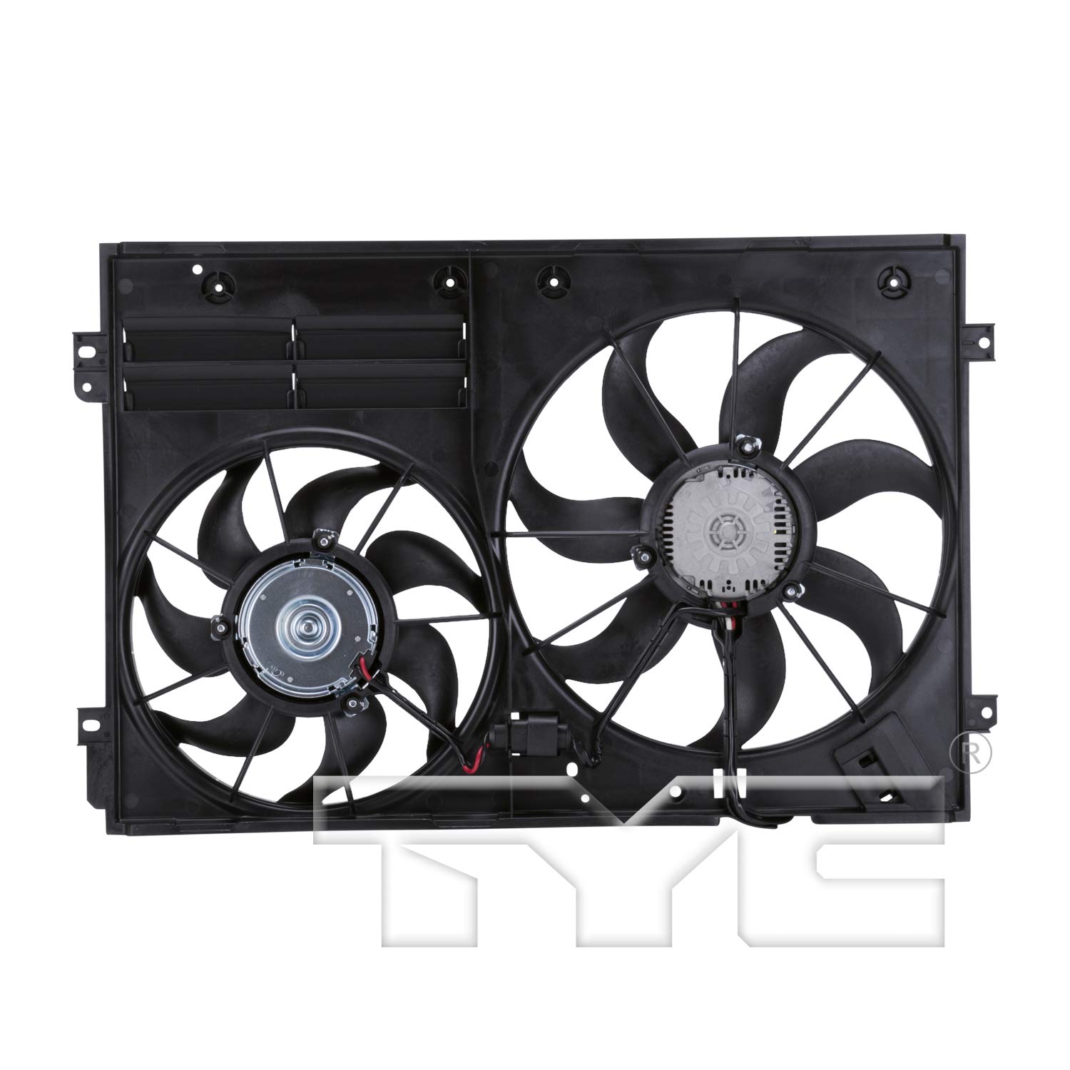 Dual Radiator and Condenser Fan Assembly for Audi Volkswagen A3 Quattro Beetle CC Eos Golf GTI Jetta Passat TT (2006-2018) - Replacement Cooling System Part for Hot Weather & Heavy Traffic Conditions
