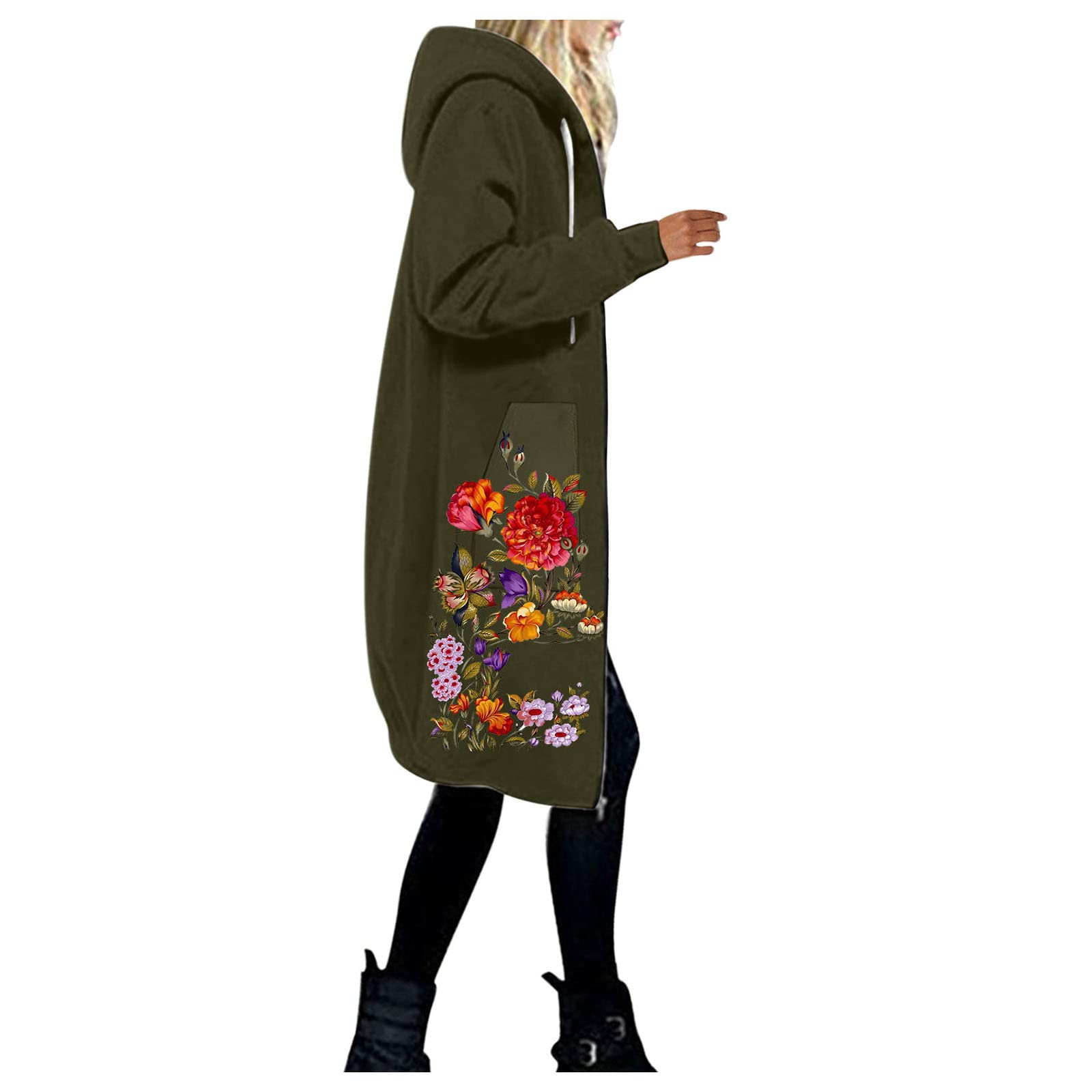 Women's Waterproof Raincoat with Fleece Lining - Hooded Open Front Cardigan Jacket with Pockets for Outdoor Activities and Commuting
