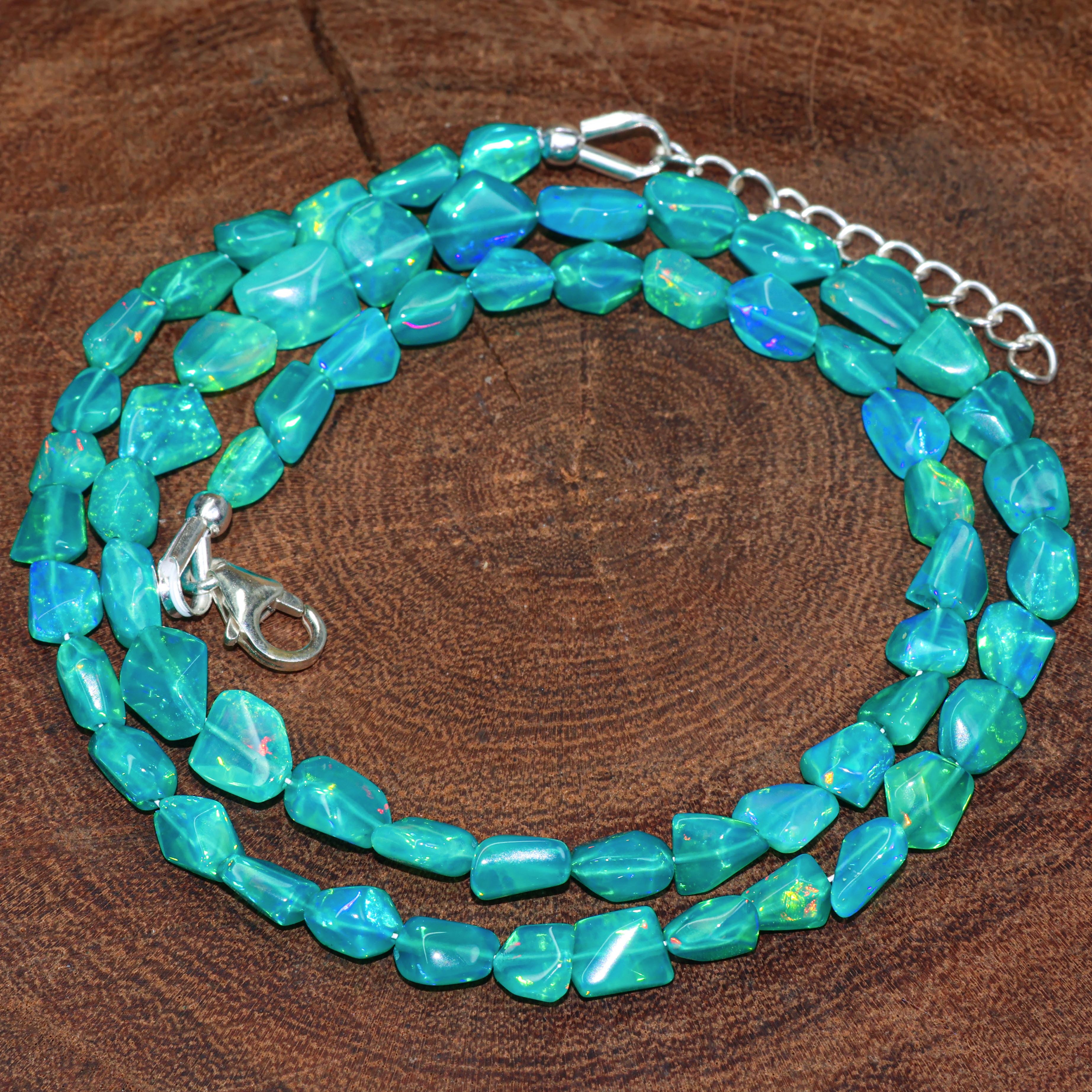 Green Opal Tumbled Stone Necklace - Natural Gemstone Jewelry for Women - Perfect for Boho Style, Everyday Wear & Special Occasions