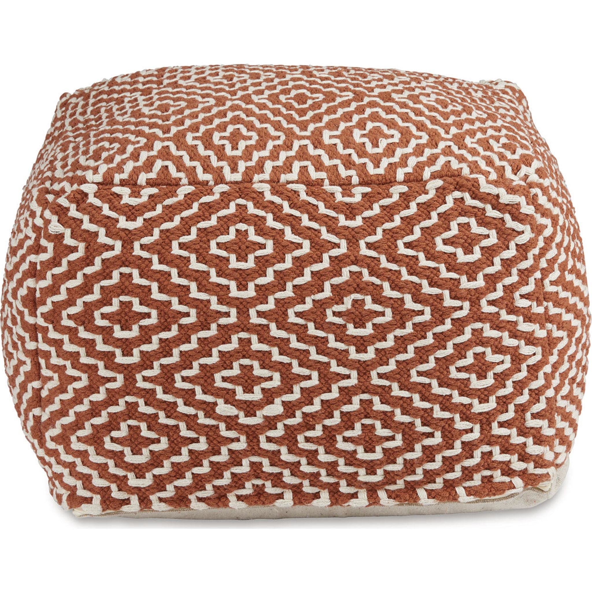 Brynnsen Teal and Ivory Pouf Ottoman - Stylish Footstool for Living Room, Bedroom, or Nursery Decor