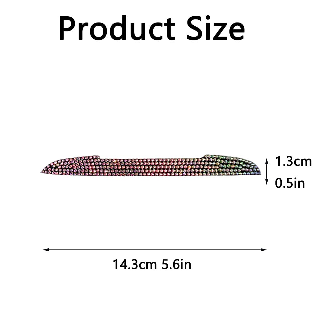 Rhinestone Studded Car Door Side Anti-Collision Strip & Rear View Mirror Sticker Decoration (Green, 4PCS) - Protect Your Vehicle from Scratches & Enhance Style for Cars, SUVs, Trucks