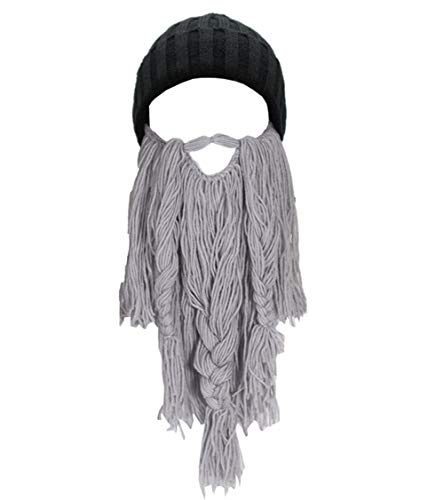 Black Beanie Light Grey Beard