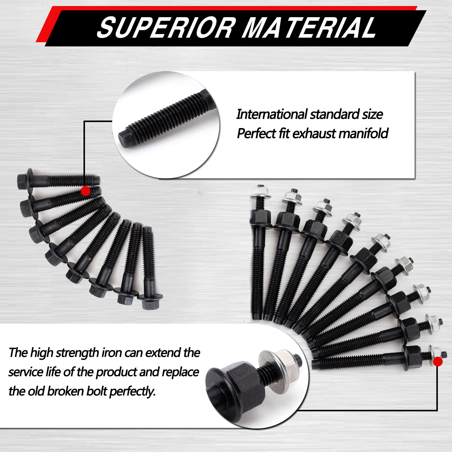 2003-2008 Dodge Ram 5.7L V8 Exhaust Manifold Bolt Kit (Left+Right) - Engine Repair Set