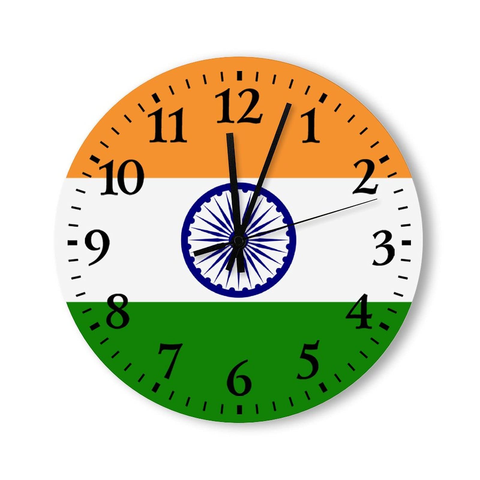 Modern Wooden Wall Clock - Silent Round Wall Decor for Home, Office, School - Handcrafted in India - Perfect for Living Room, Bedroom & Workspace Decor