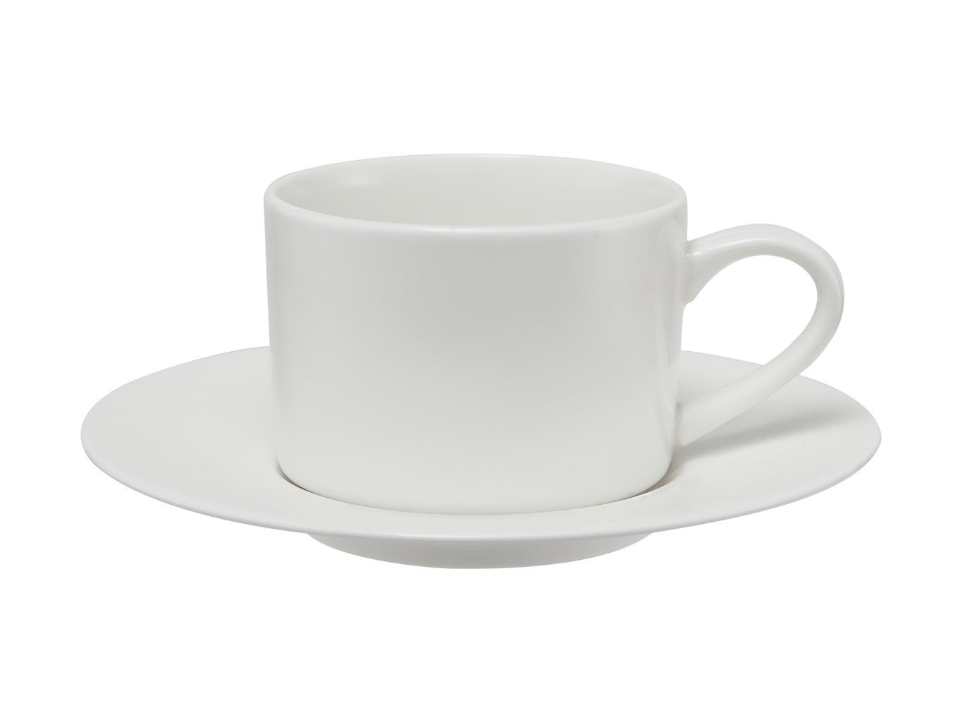 Maxwell & Williams White Basics Straight Cup & Saucer Set - 230ML (8oz) Porcelain Tea Cup for Coffee, Tea & Espresso - Perfect for Home, Office & Restaurant Use