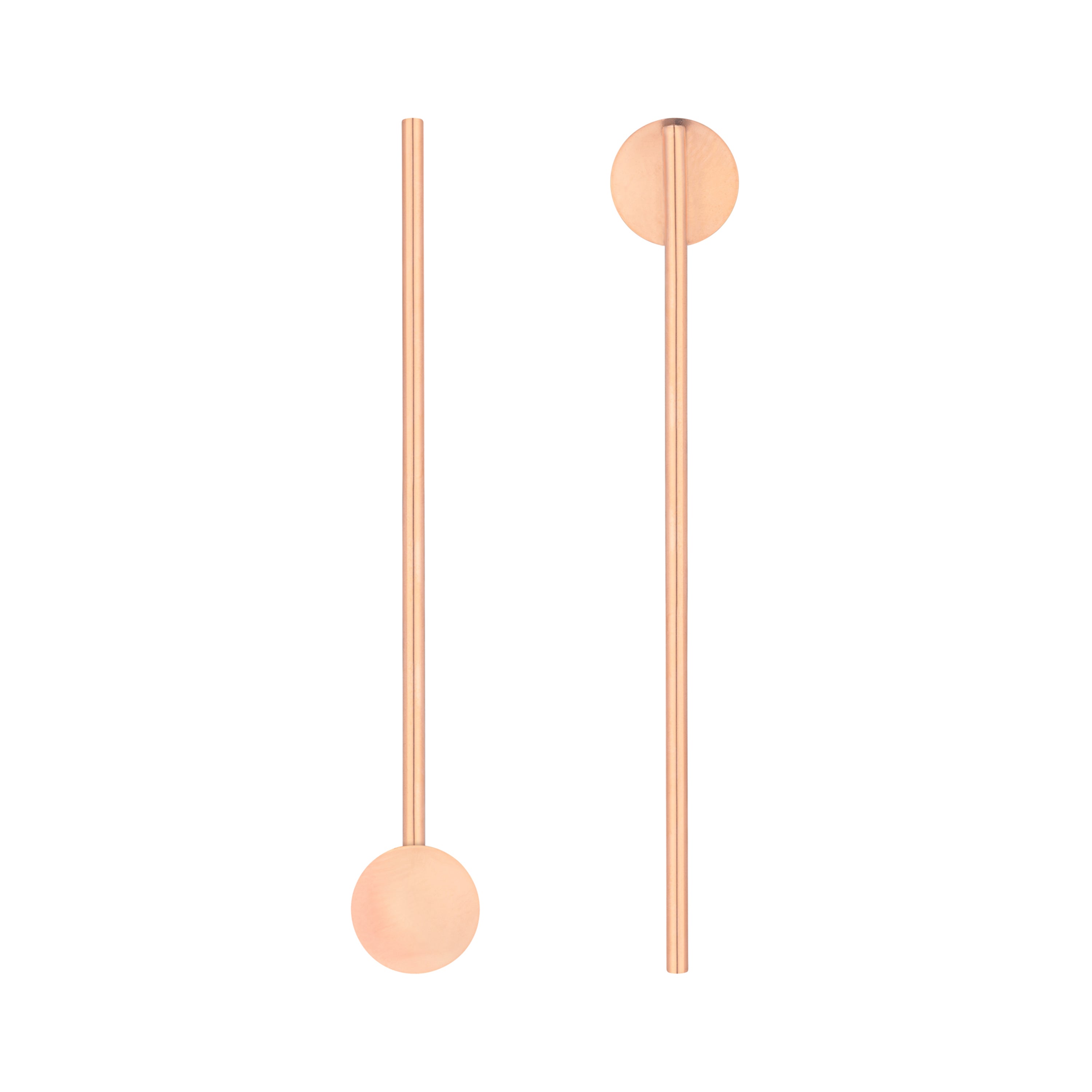 Premium Copper-Plated Stainless Steel Julep Spoon Straws - Set of 2 (7.5