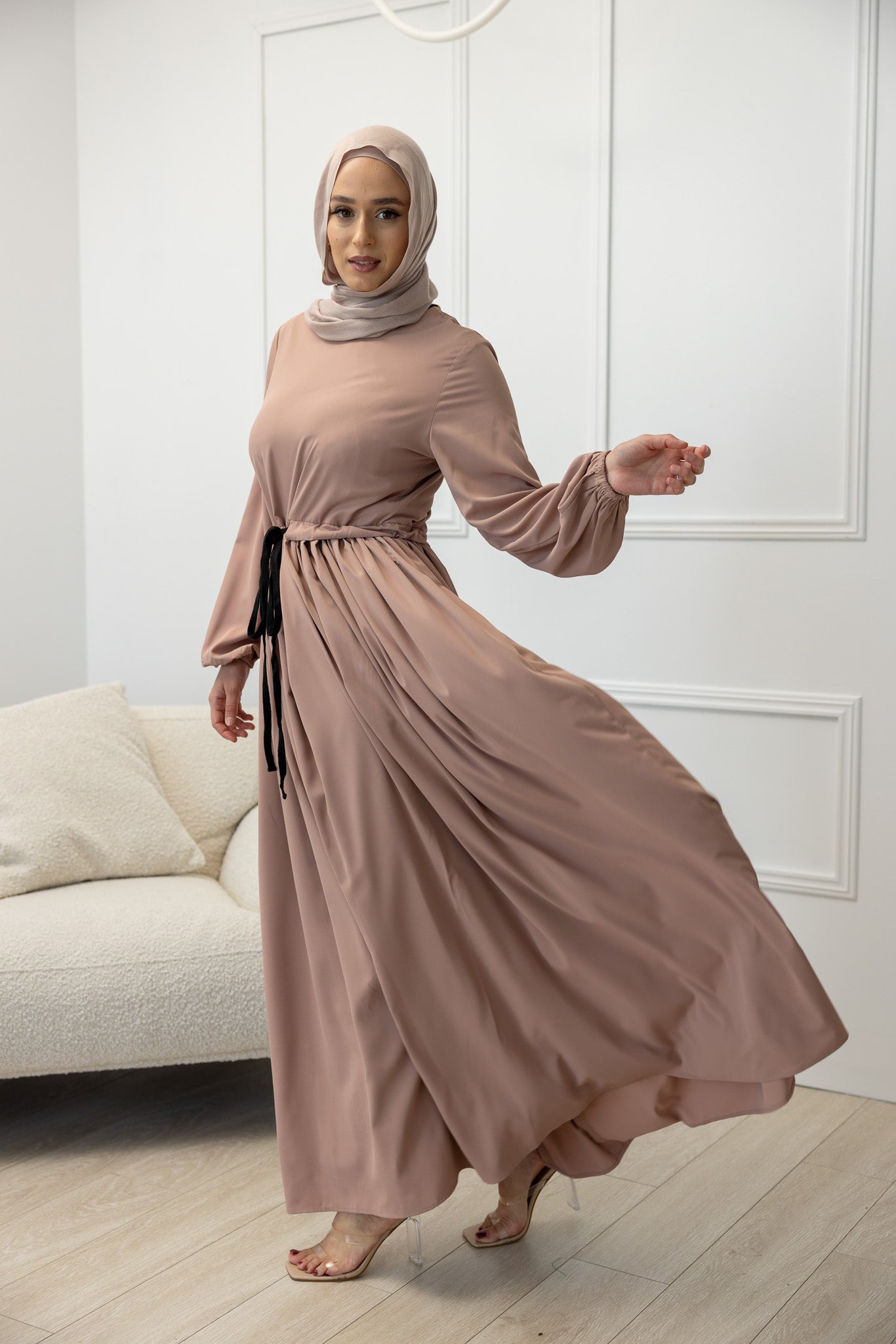 Dalal Drawstring Pleat Abaya - Elegant Islamic Dress for Women | Perfect for Prayer, Eid, and Special Occasions