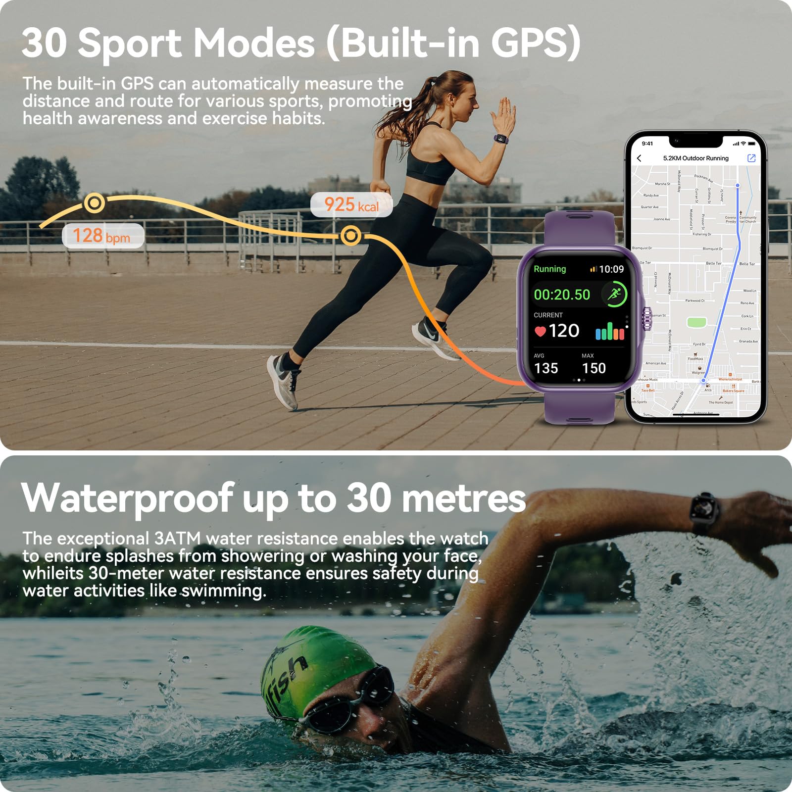 Anyloop Fitness Tracker Smart Watch for Men & Women - 1.78