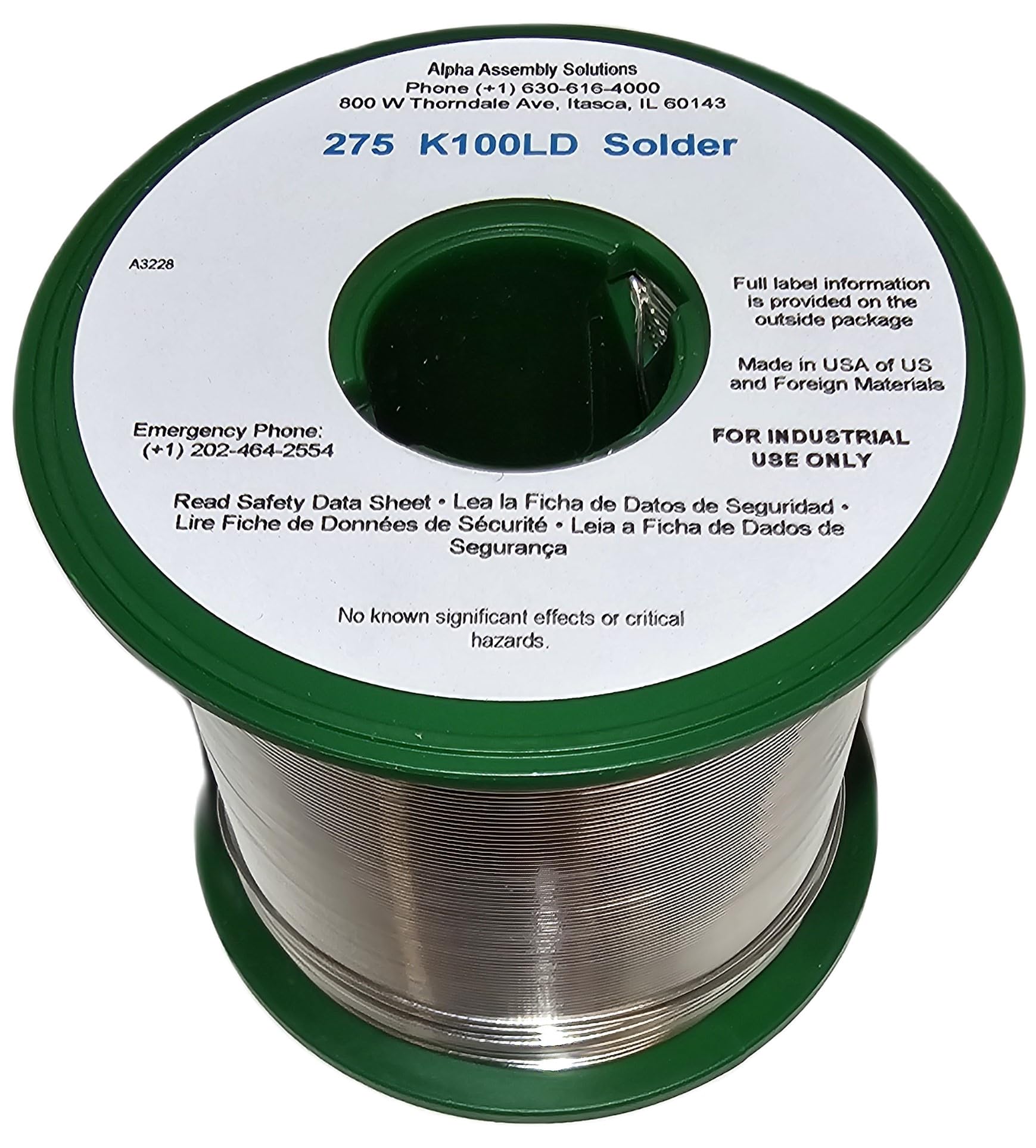 Kester 24-9574-7610 K100LD Lead-Free No Clean Solder Wire - .020