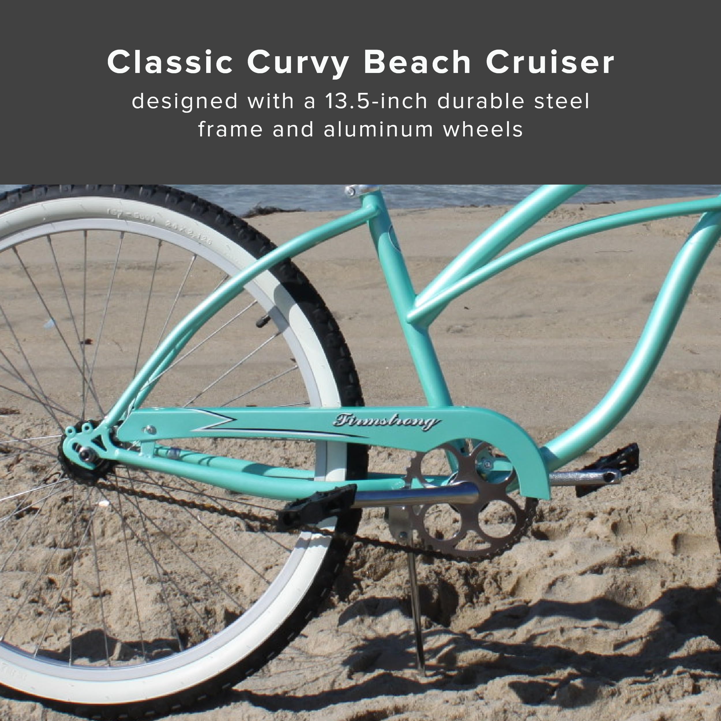 Firmstrong Urban Lady Beach Cruiser Bicycle - Women's Comfort Bike with 7 Speeds, Classic Design for Casual Riding, Commuting & Beach Cruising | Perfect for Leisure, Exercise & Coastal Adventures