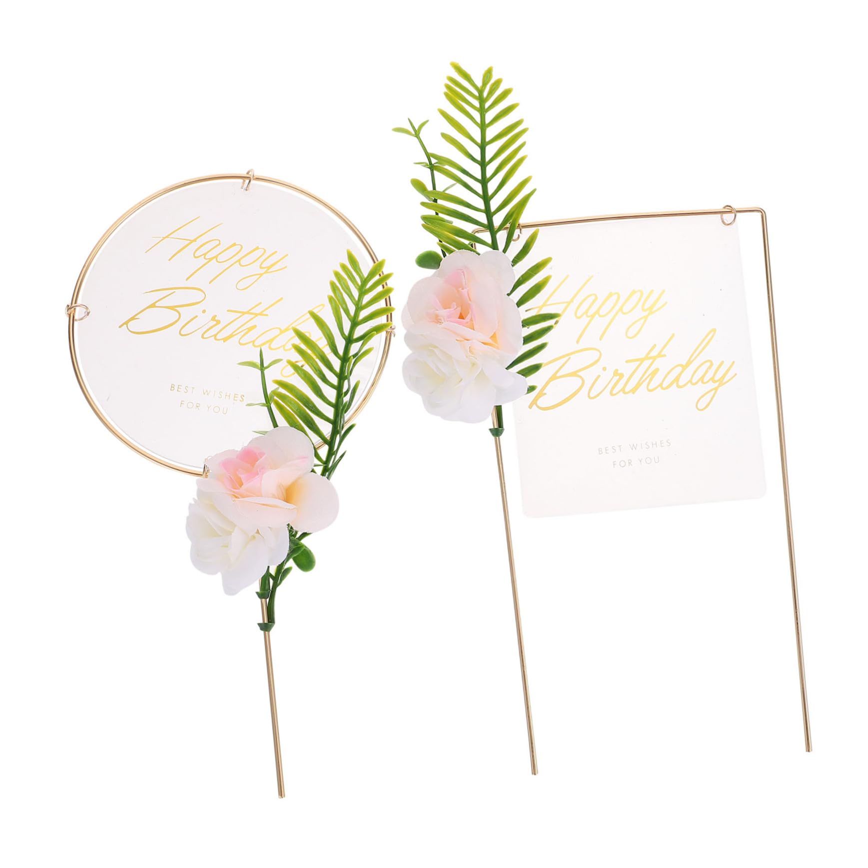 VOSAREA 2-Piece Happy Birthday Cake Topper Set - Acrylic Fruit Decorations for Cupcakes, Party Banner & Cake Inserts | Perfect for Birthday Celebrations, Baby Showers & Wedding Dessert Displays