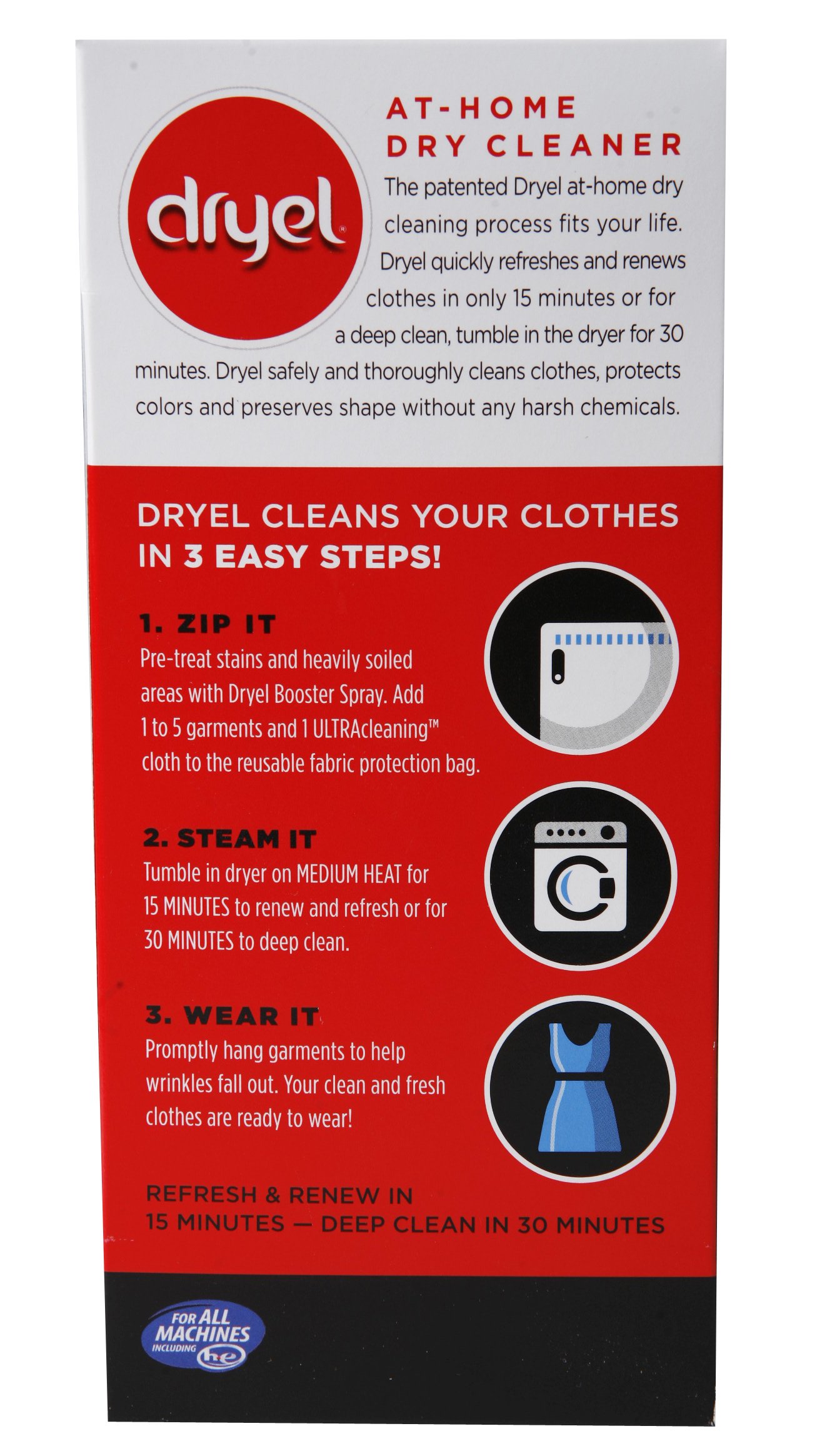 Dryel At-Home Dry Cleaning Starter Kit with Bag - Breeze Clean Scent | 1 Kit | Gentle Fabric Care for Delicates, Suits & Work Clothes | Perfect for Travel, Office & Special Occasions