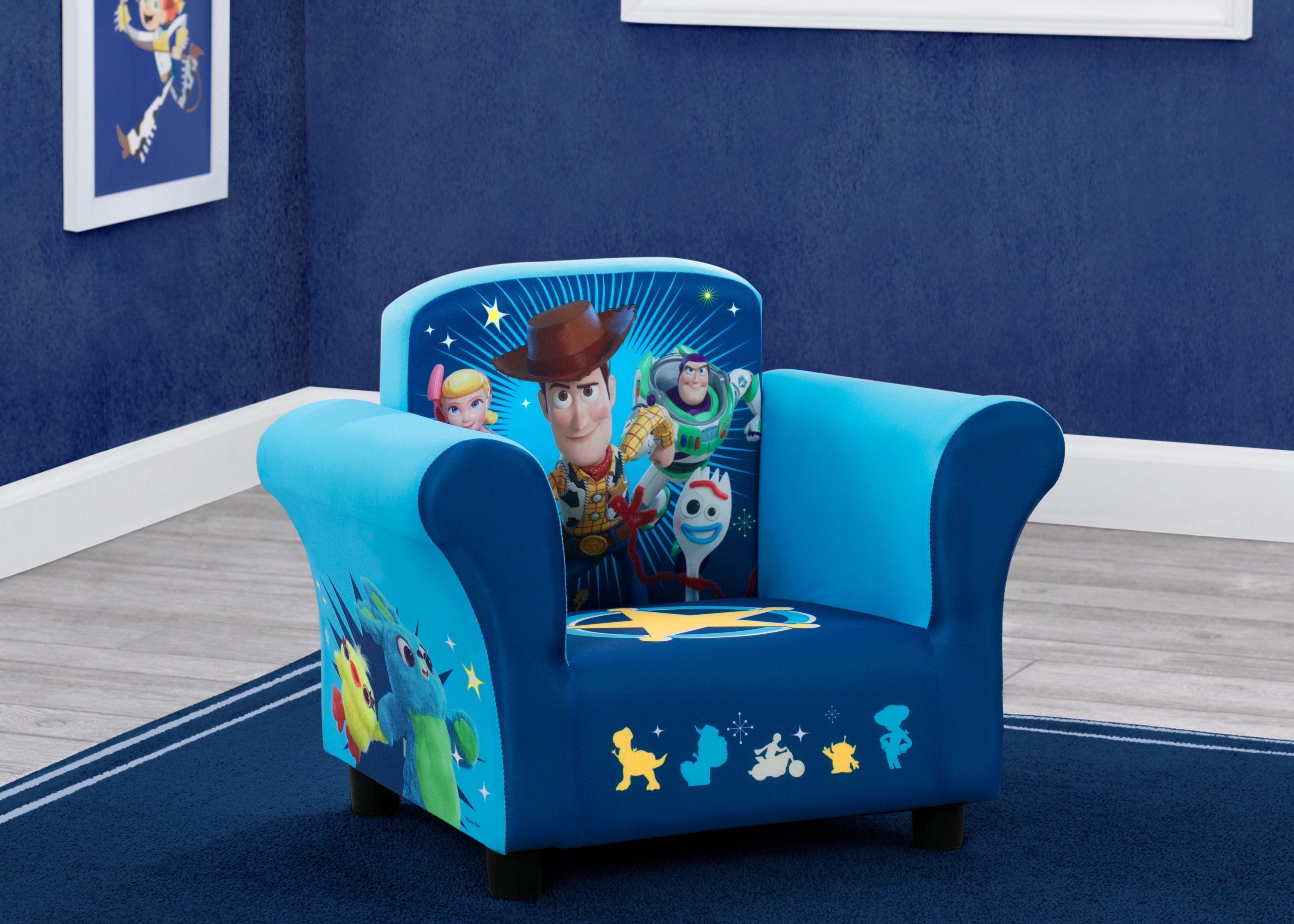 Toy Story 4 Kids Upholstered Chair - Disney Pixar Character Themed Soft Seat for Children's Room, Playroom & Nursery - Perfect for Reading, Gaming & Relaxing