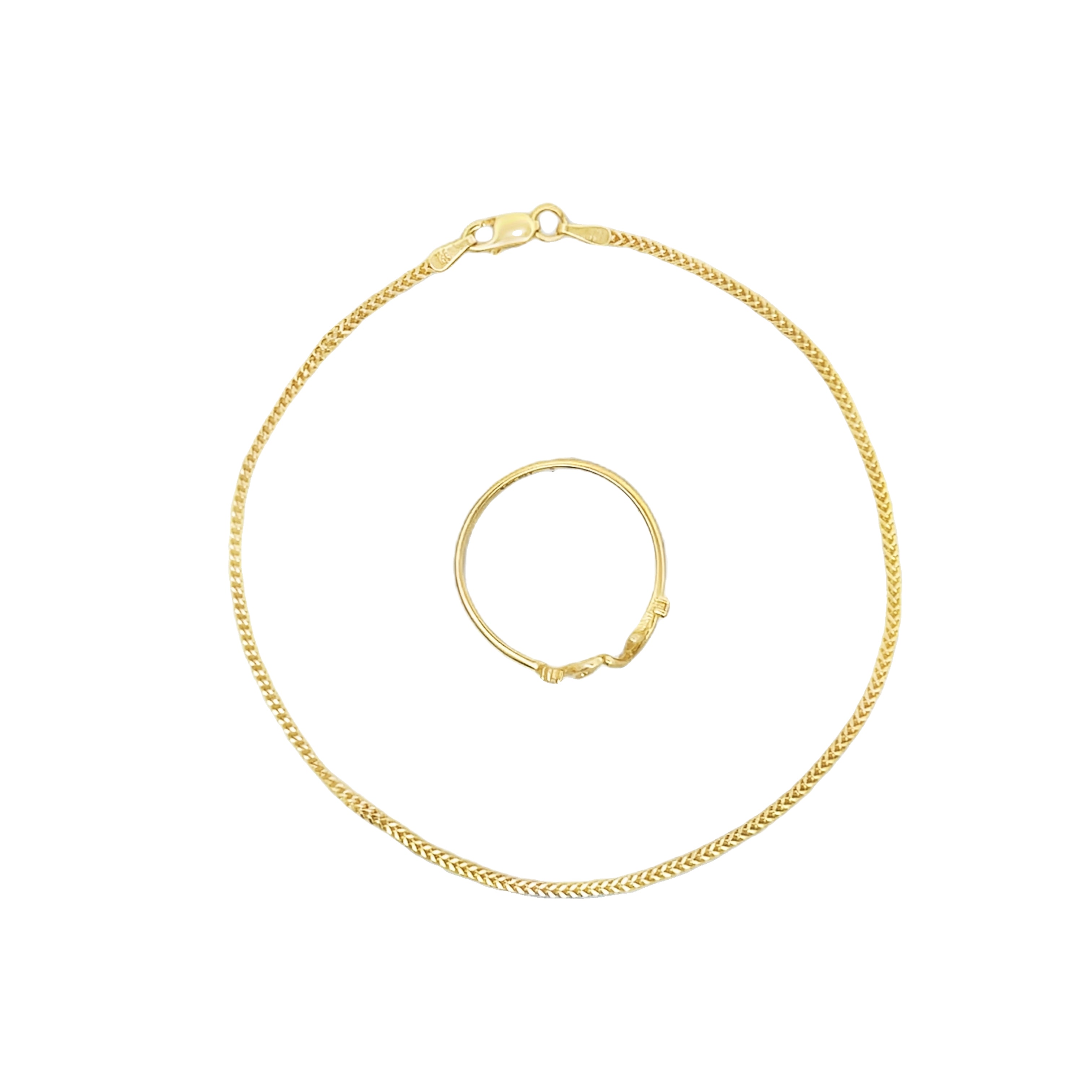 14K Hollow Franco Chain Bracelet 7