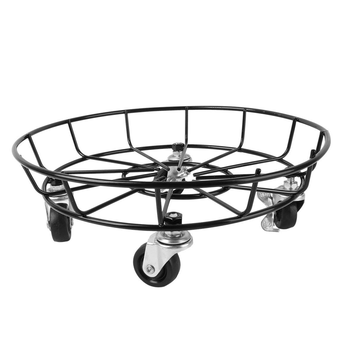 Iron Flower Pot Stand with Wheels - Heavy Duty Plant Holder & Mover for Indoor/Outdoor Potted Plants - Perfect for Decorative Plant Coasters, Garden Decor & Easy Mobility
