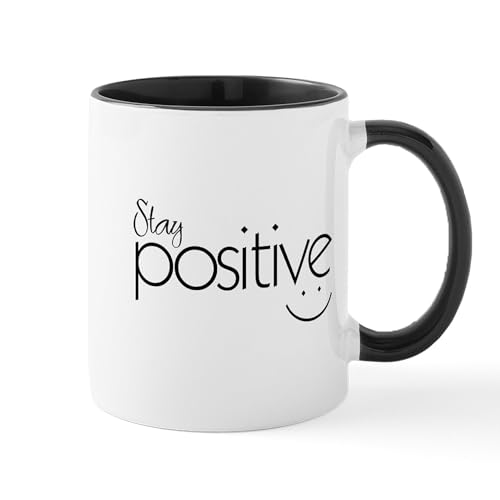 White/Black Inside - Stay Positive Mugs