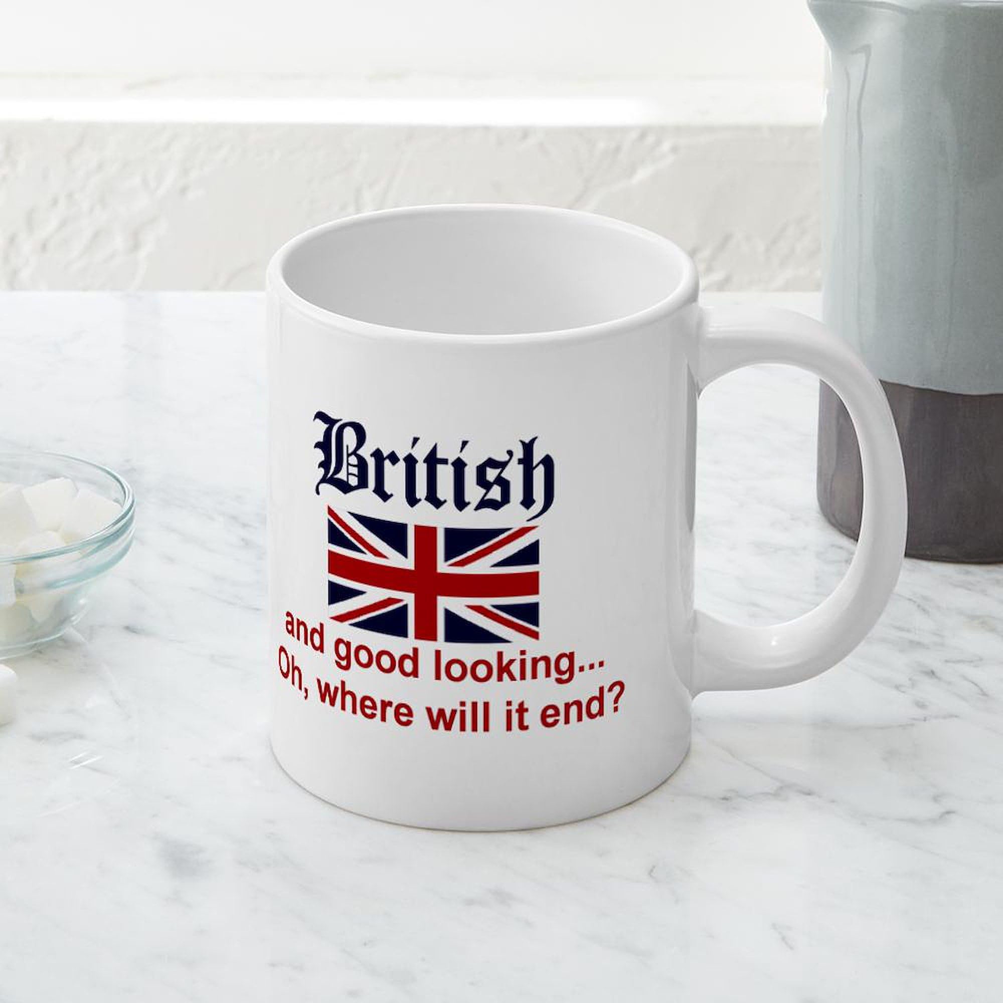 Good Looking British Mugs 20 oz - Large Ceramic Coffee Cup with Handle - Perfect for Tea, Coffee & Hot Chocolate at Home, Office or Gifts