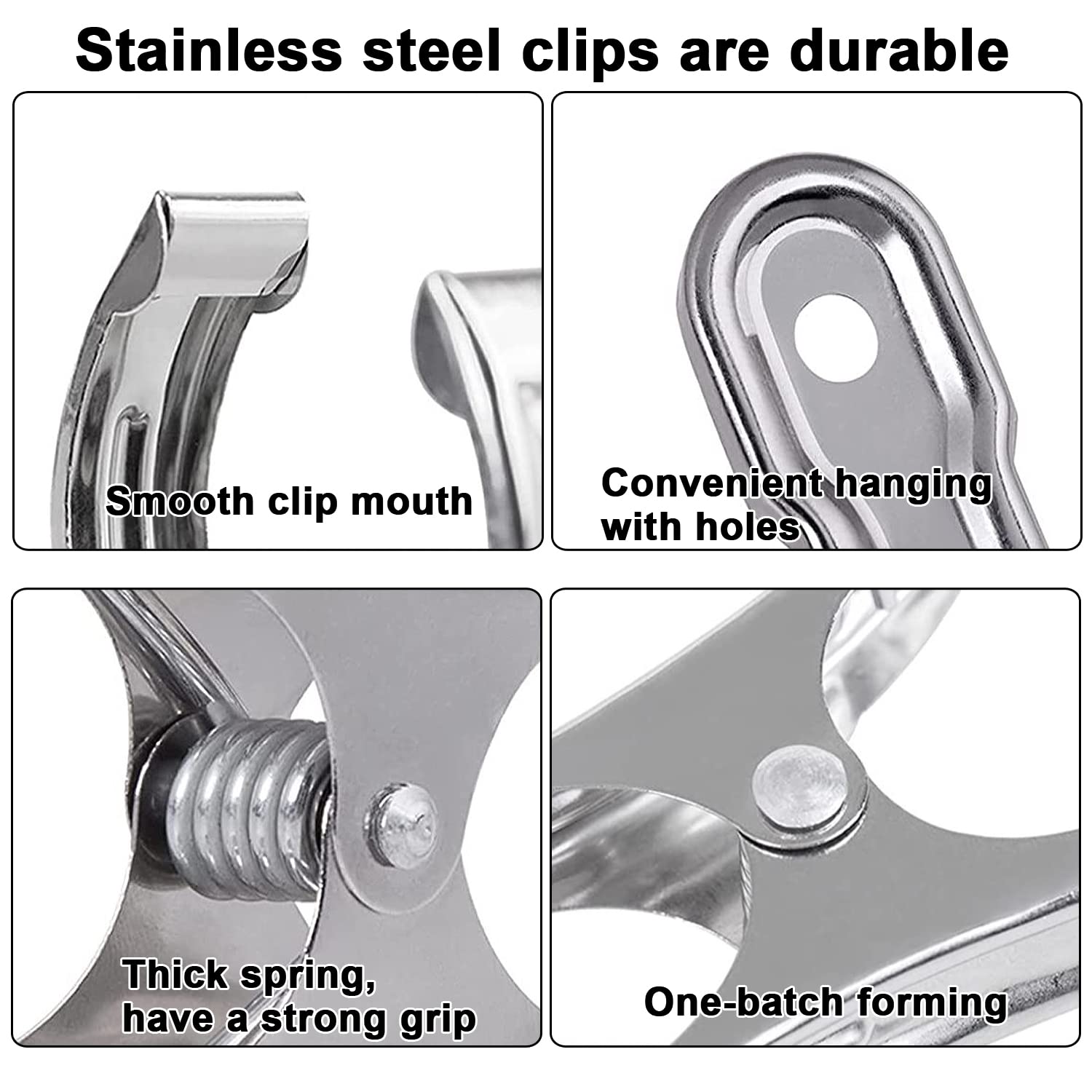 24 Pcs Heavy Duty Stainless Steel Greenhouse Clips - Garden Plant Support Clamps for Shading Net, Frame Fixing & Film Extension - Perfect for Greenhouse, Hydroponics, and Outdoor Gardening