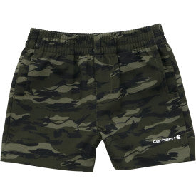 Boys' Rugged Flex Camo Work Shorts - Olive Green | Durable Toddler & Infant Outdoor Playwear for Hiking, Camping & Everyday Adventures