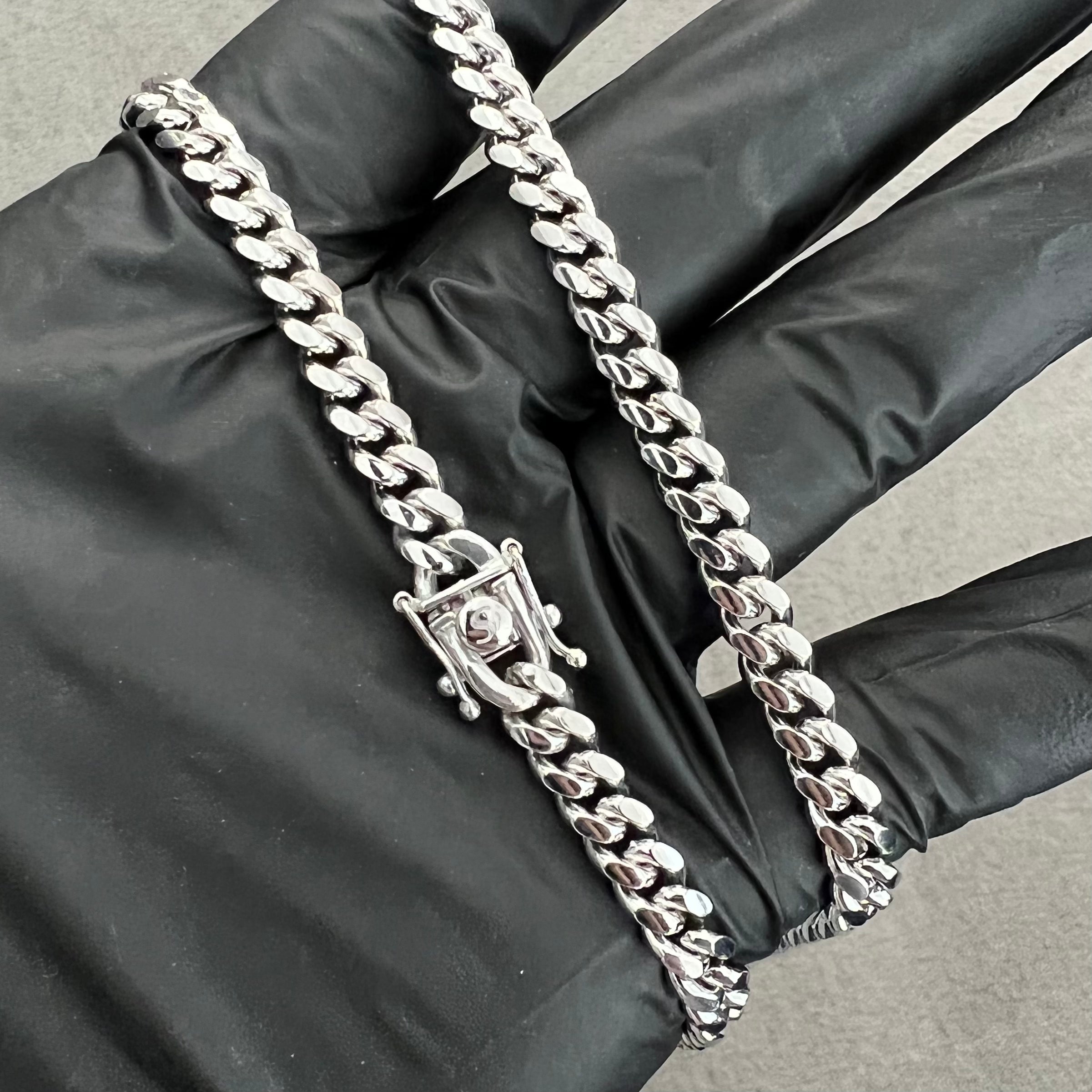 6mm Italian Sterling Silver Miami Cuban Chain Necklace for Men - Durable 925 Silver Jewelry for Everyday Wear & Gifts