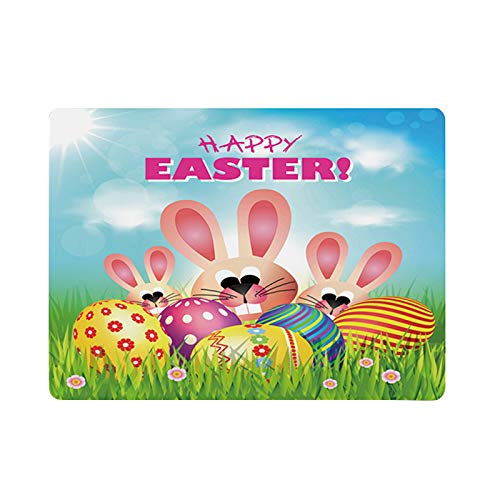 YJYdada Easter Egg Mouse Pad - Personalized Easter Mouse & Keyboard Pad Set, 9.4x7.8 Inch Light Blue - Perfect for Office, Gaming & Easter Decor