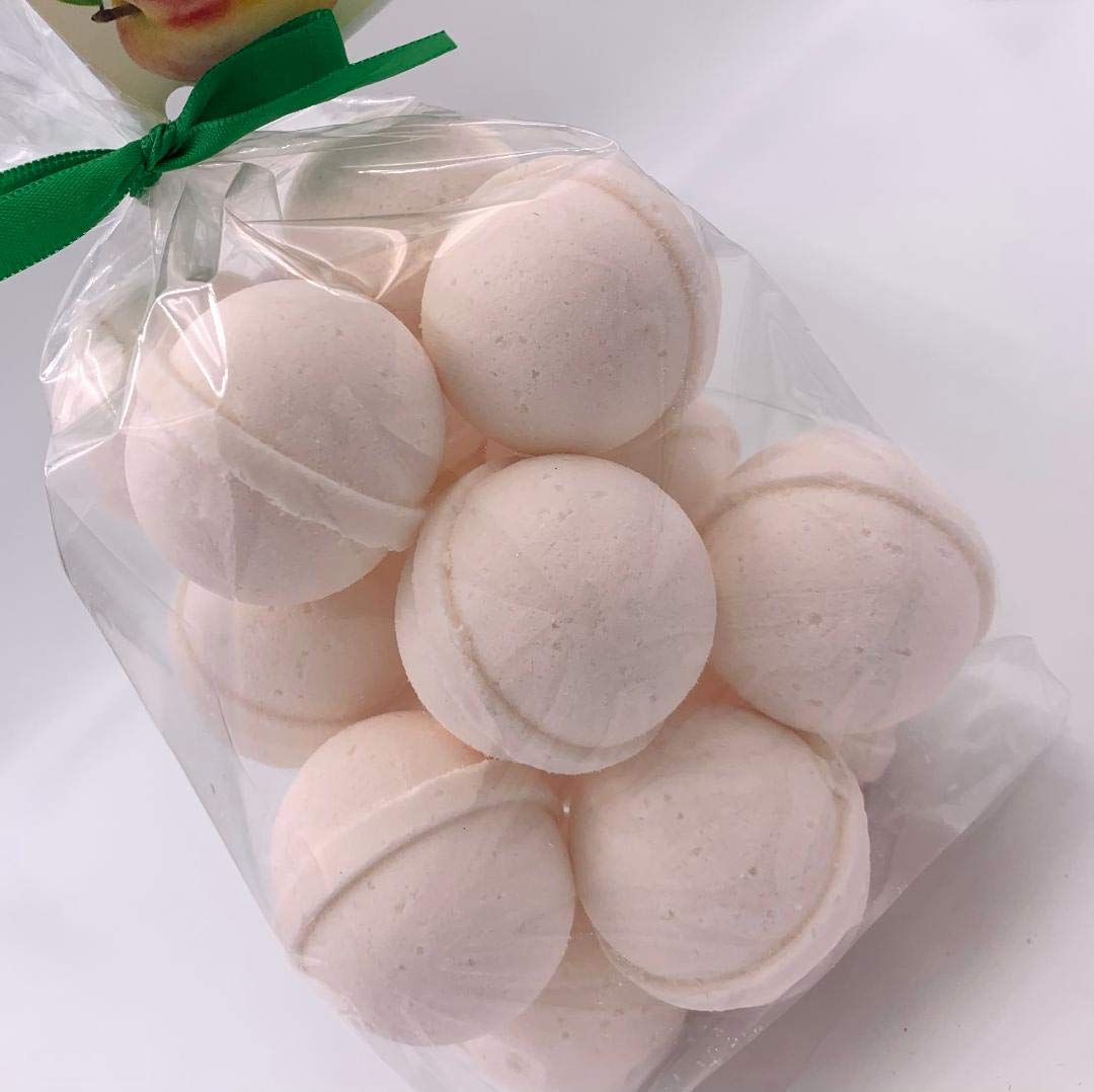 Ginger Peach Bath Bomb with Shea Butter - Ultra Moisturizing for Dry Skin, USA Made, 14 Count - Perfect for Relaxing Baths, Spa Nights & Self-Care Gifts