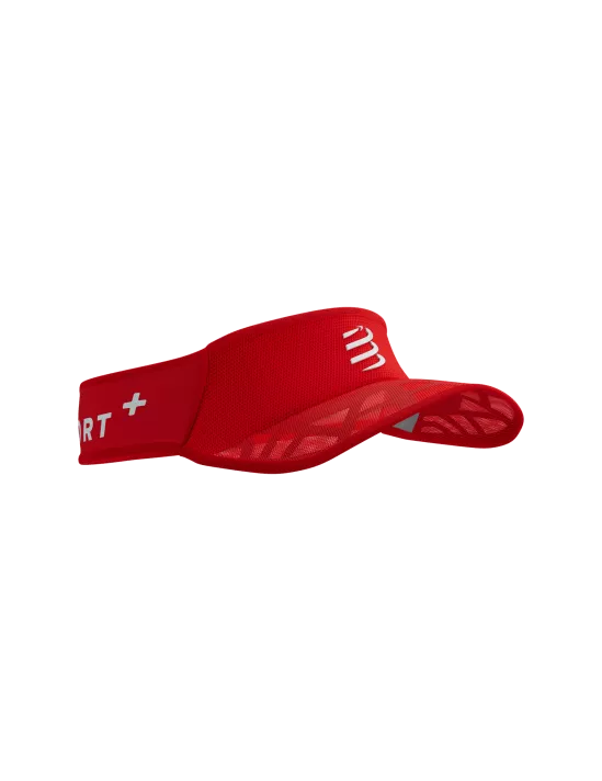 Compressport Spiderweb Ultralight Running Visor - Core Red/White - Breathable Sun Protection for Outdoor Sports & Hiking